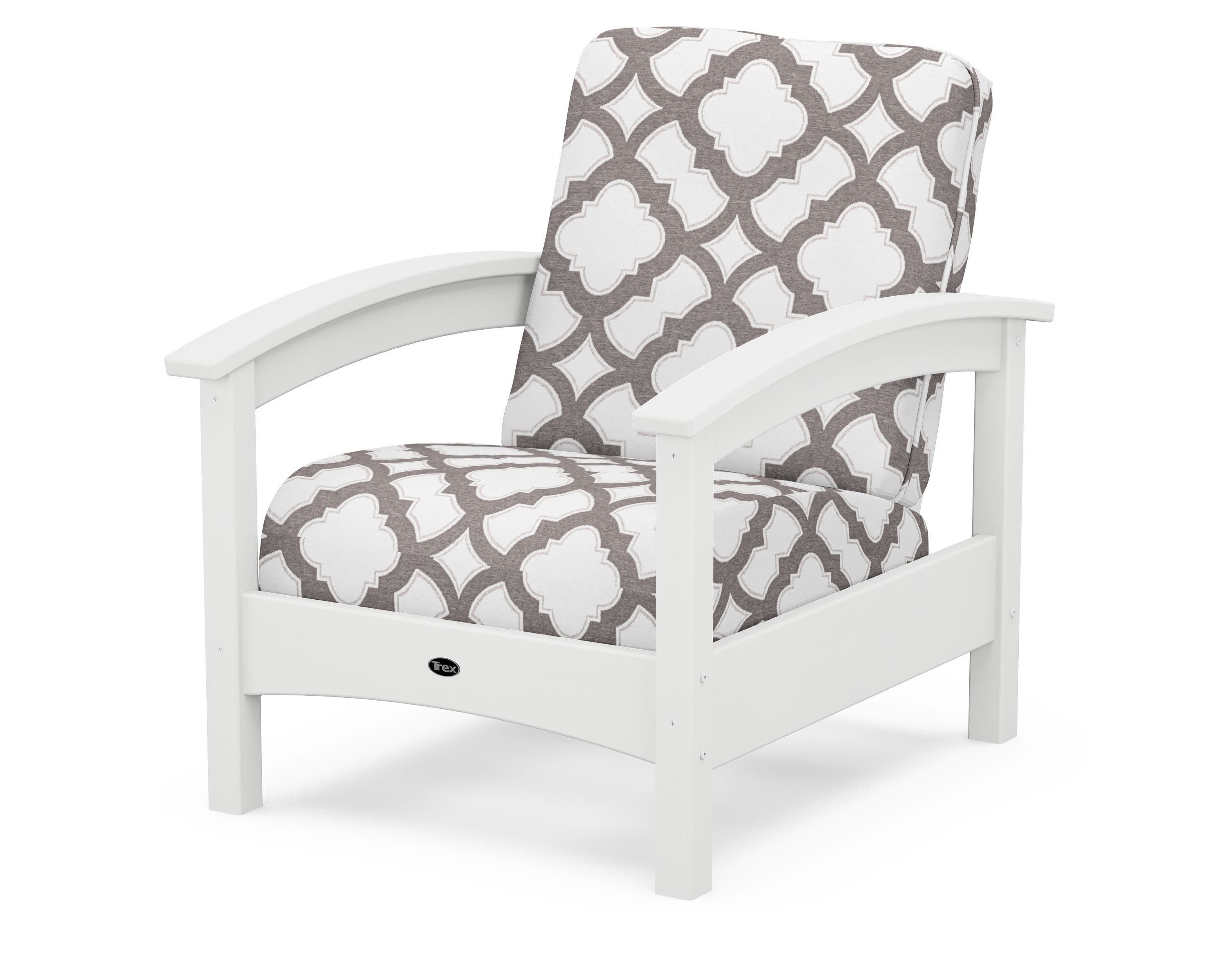Rockport Club Chair in Classic White / Trellis Grey Mist