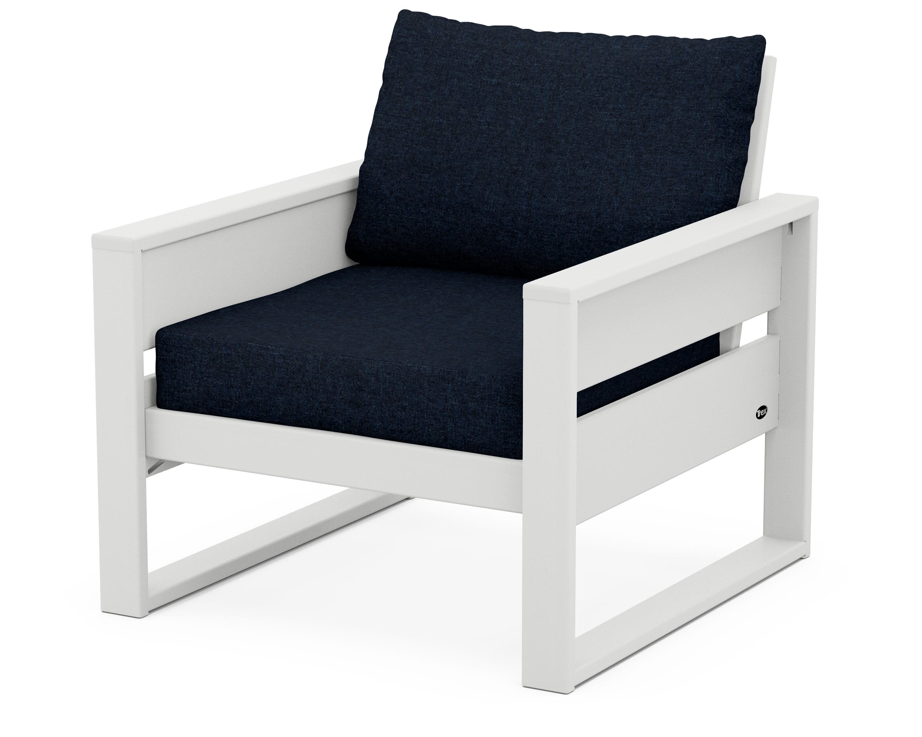 Eastport Club Chair in Classic White / Marine Indigo