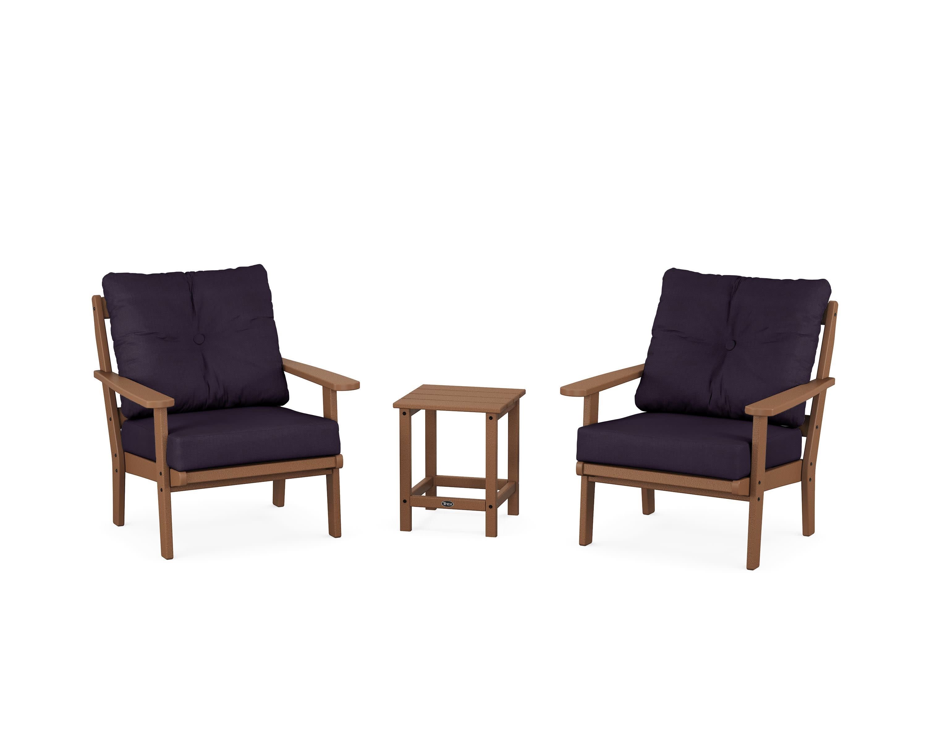 Cape Cod 3-Piece Deep Seating Set in Tree House / Navy Linen