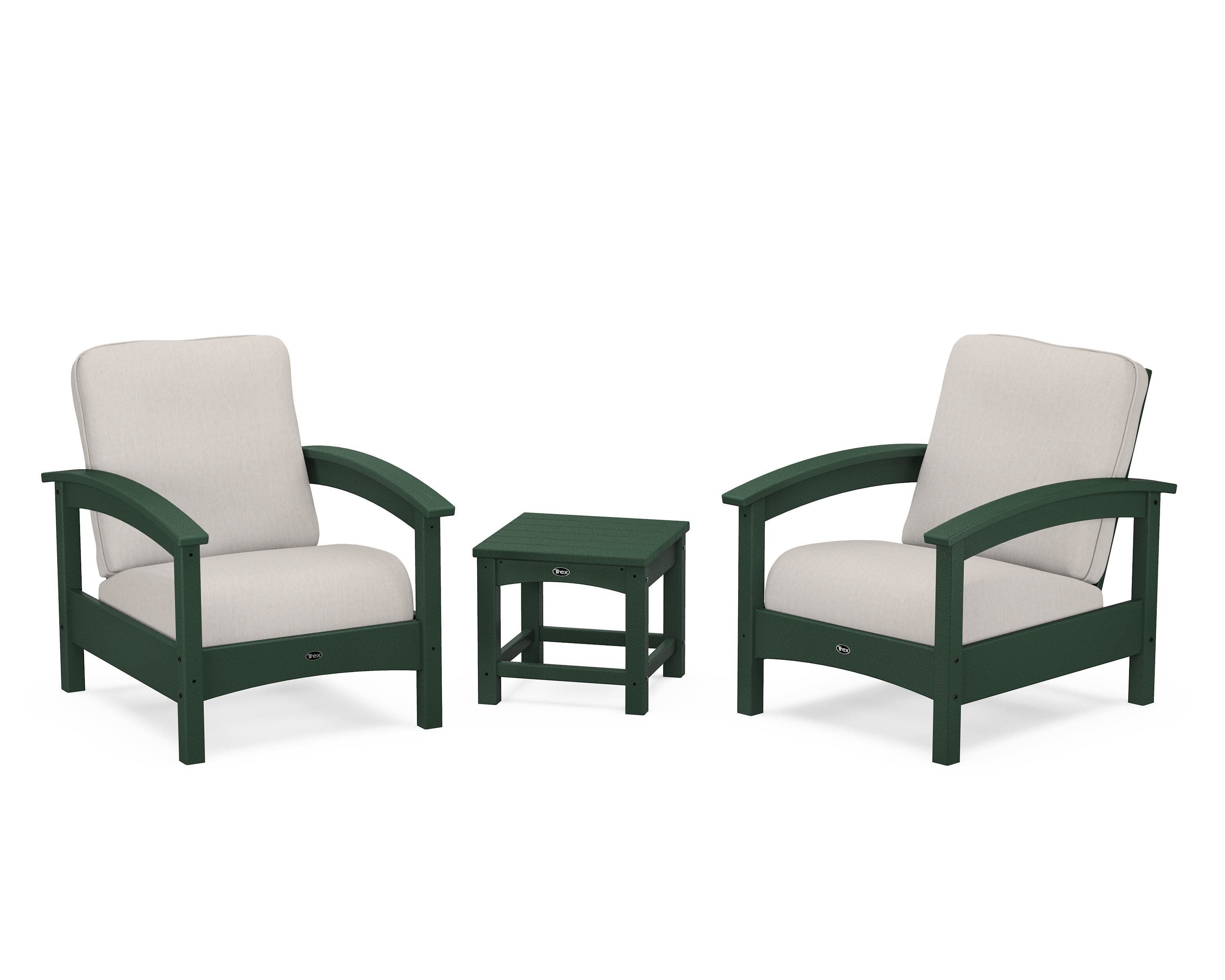 Rockport Club 3-Piece Deep Seating Conversation Set in Rainforest Canopy / Cast Ash