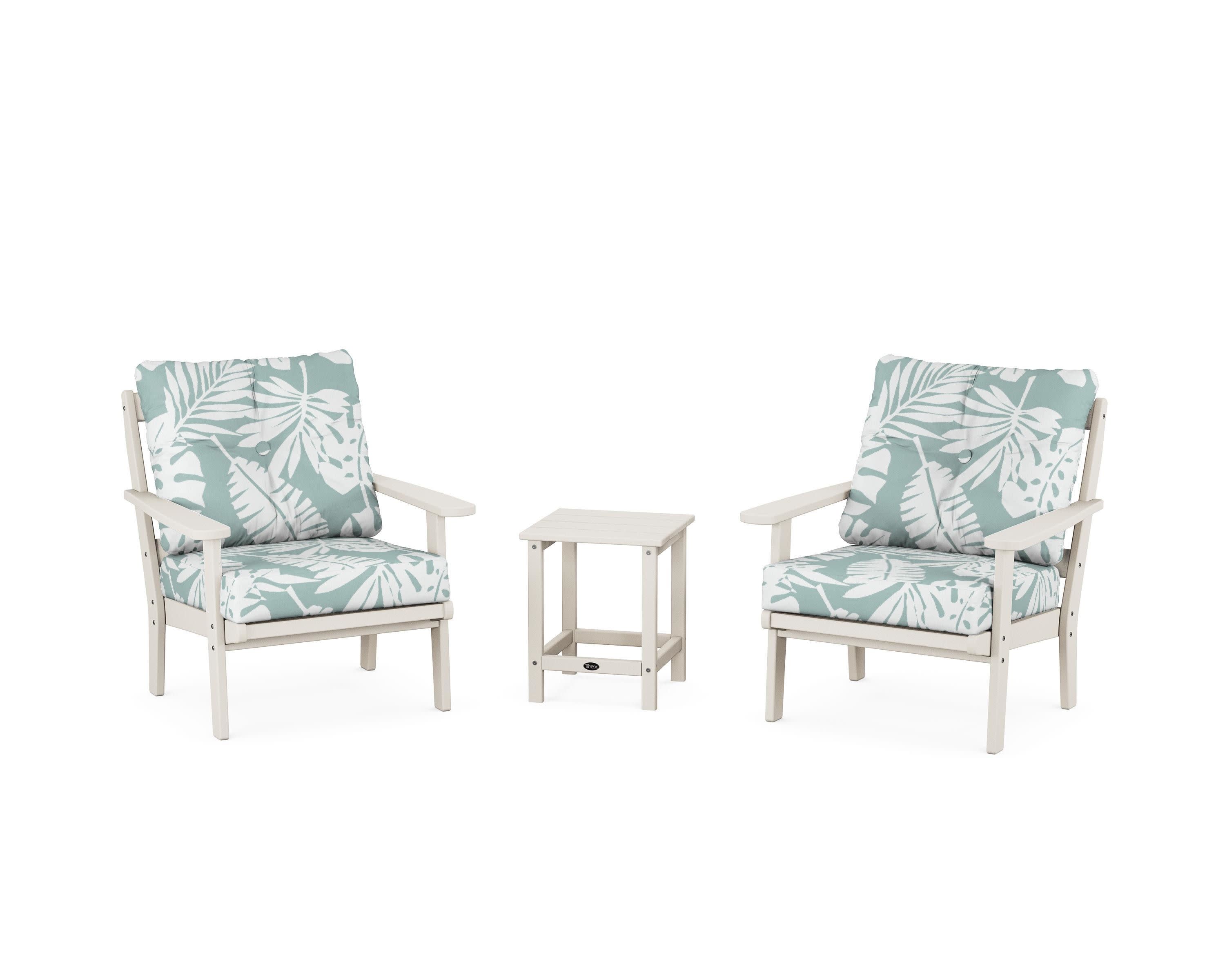 Cape Cod 3-Piece Deep Seating Set in Sand Castle / Leaf Glacier Spa