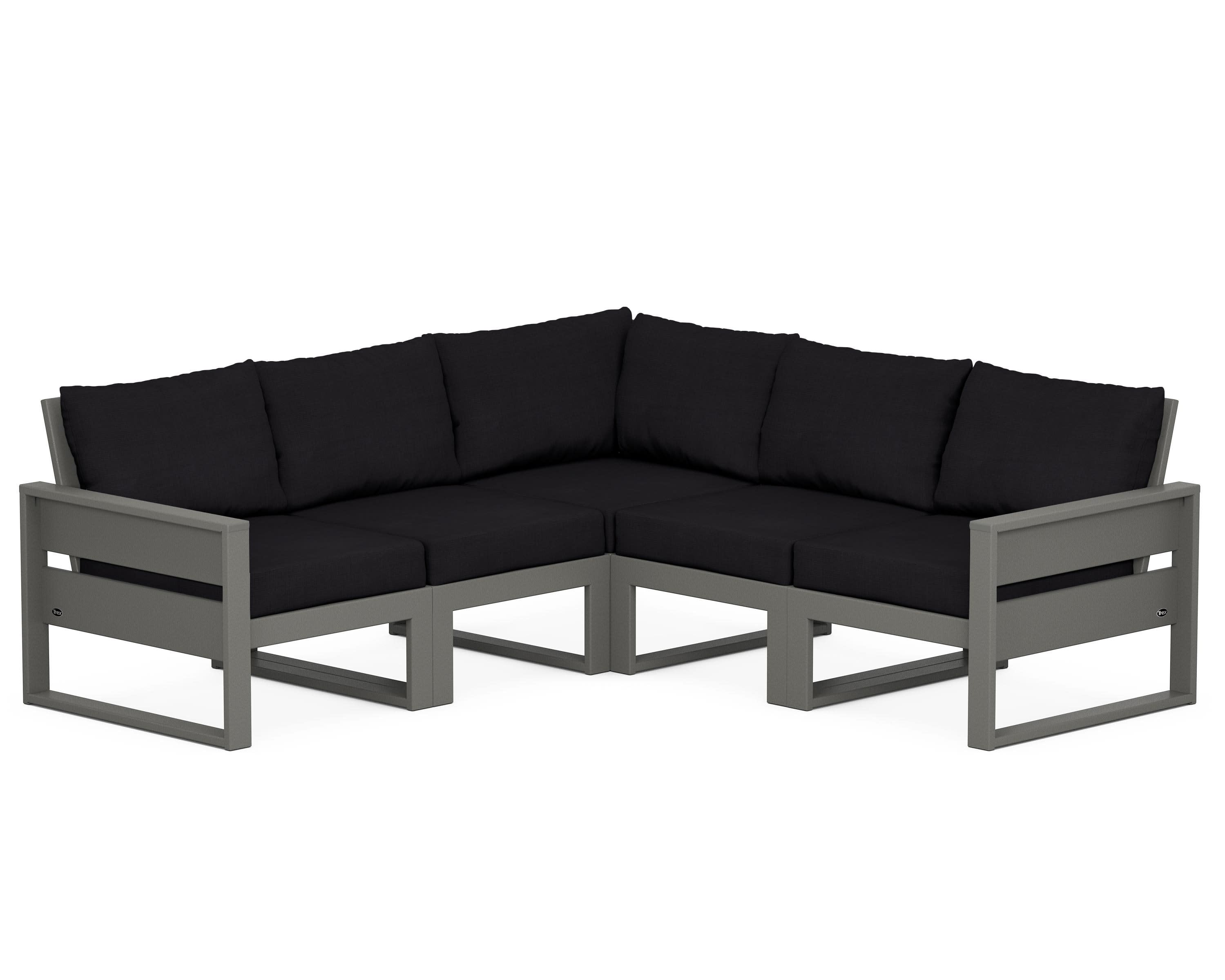 Eastport 5-Piece Sectional in Stepping Stone / Midnight Linen
