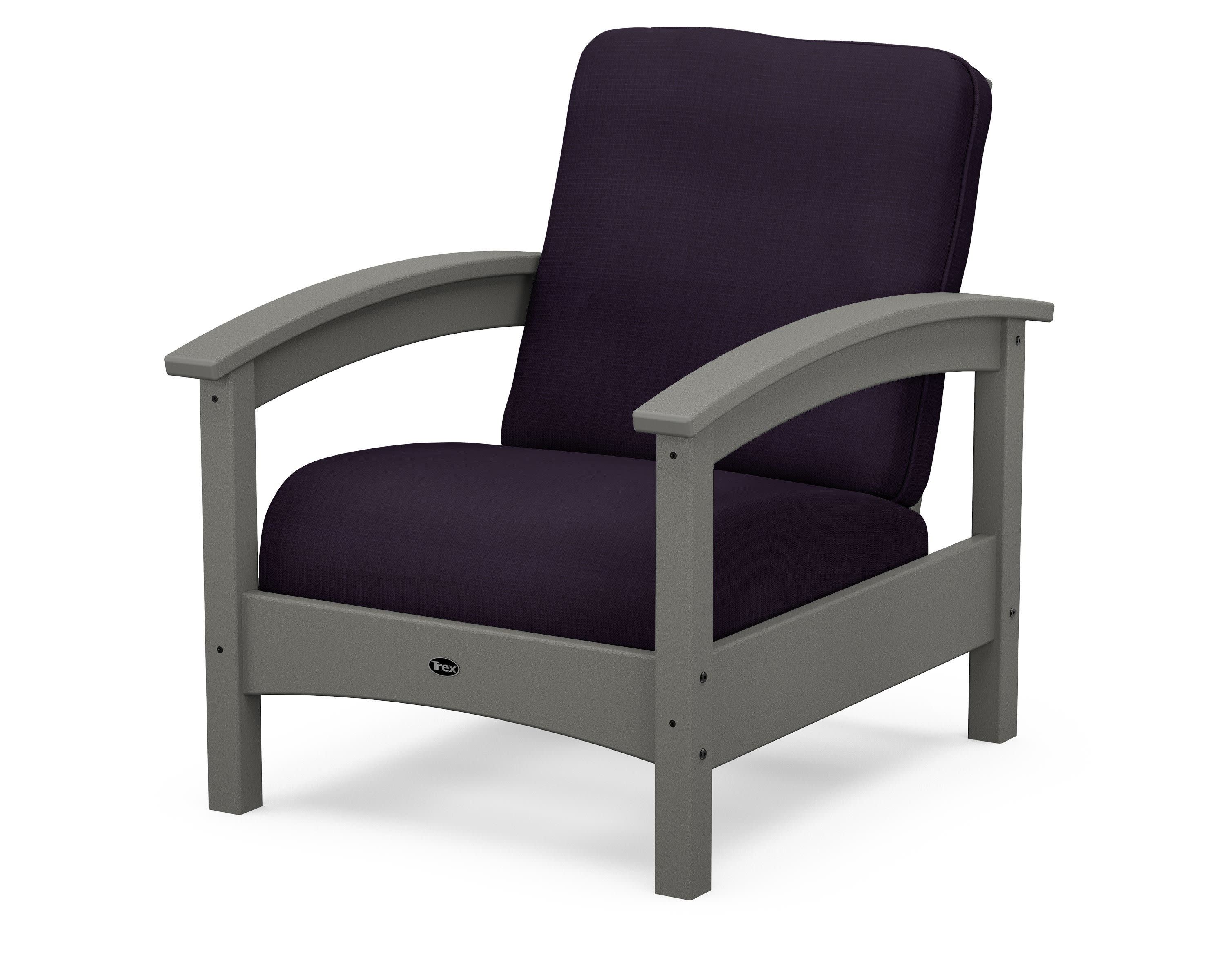 Rockport Club Chair in Stepping Stone / Navy Linen