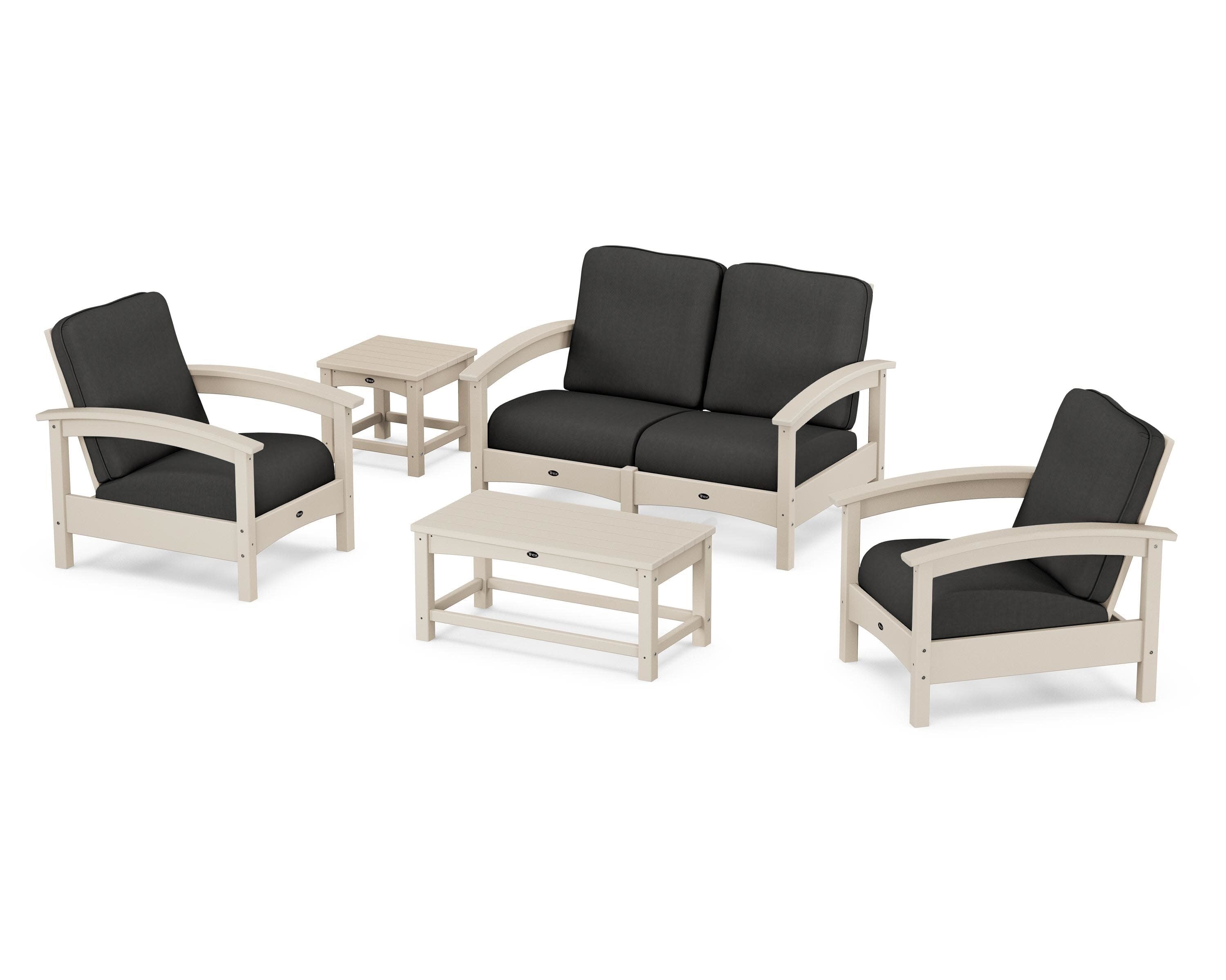 Rockport Club 6-Piece Deep Seating Conversation Set in Sand Castle / Spectrum Carbon