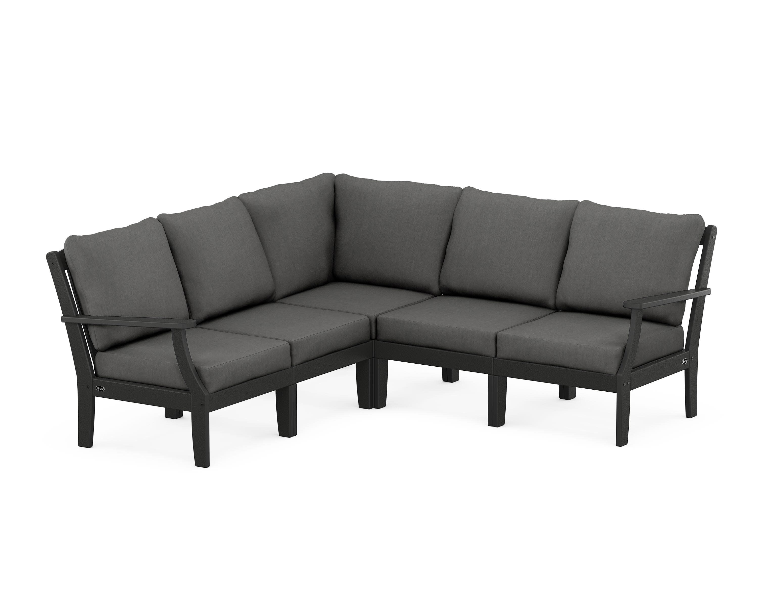 Yacht Club Modular 5-Piece Deep Seating Set in Charcoal Black / Spectrum Carbon