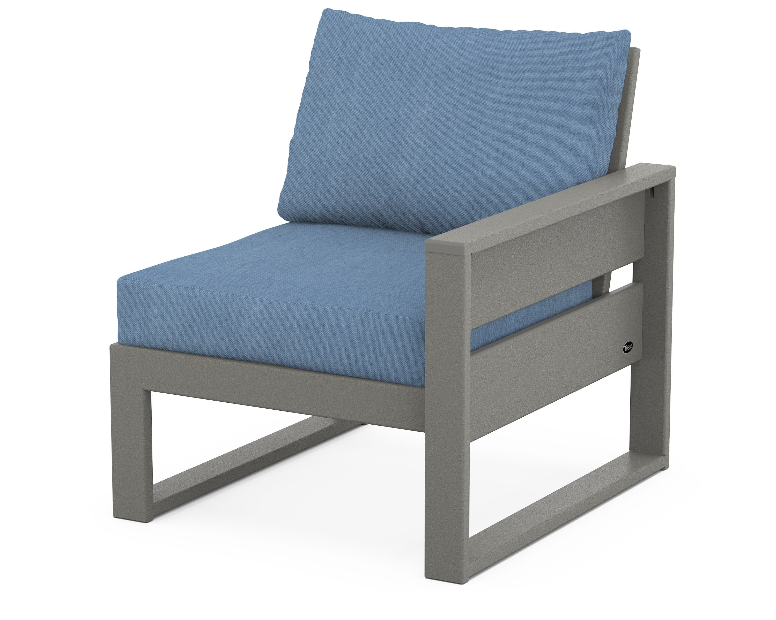 Eastport Modular Right Arm Chair in Stepping Stone / Sky Blue