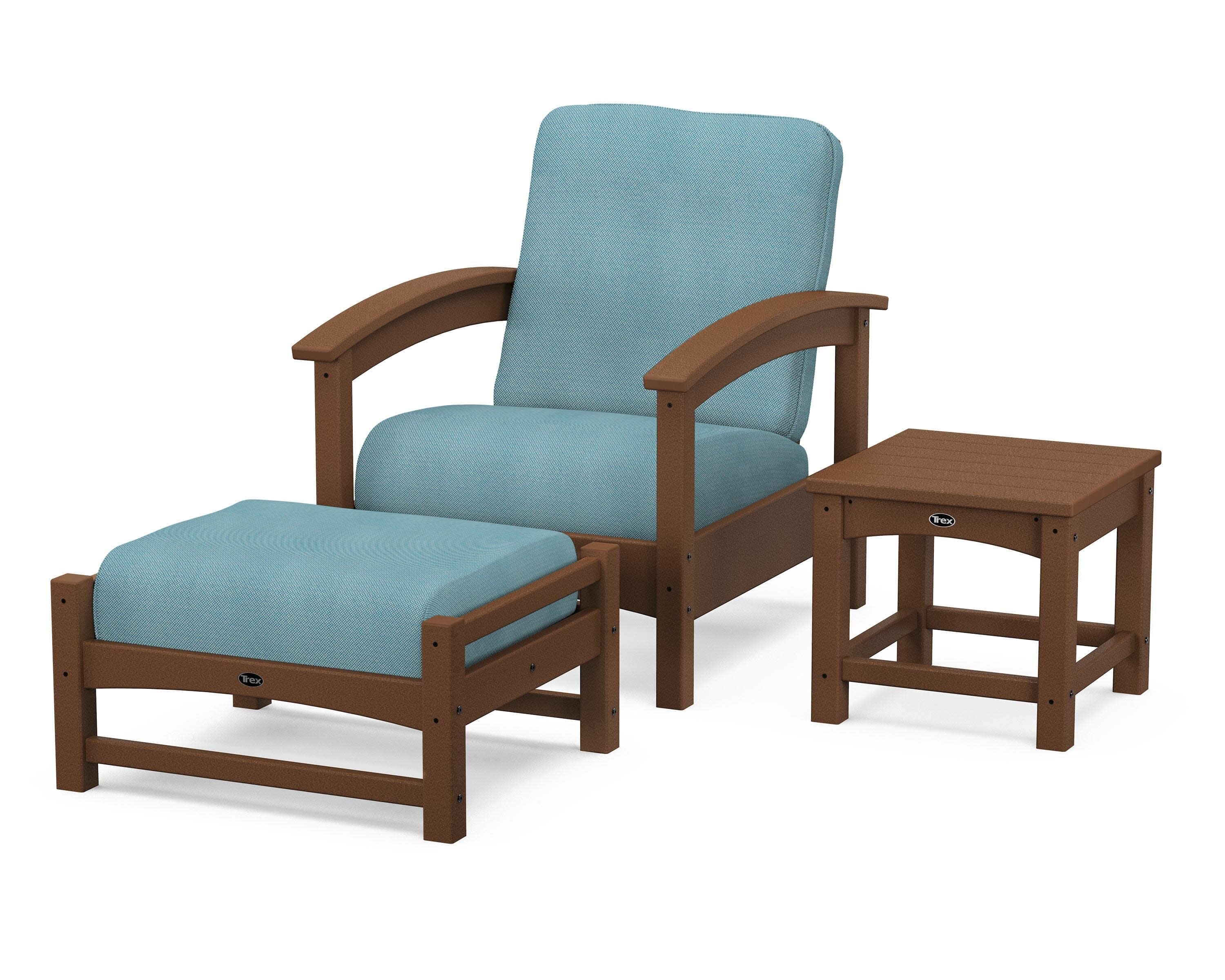 Rockport 3-Piece Deep Seating Set in Tree House / Lattice Sky Blue