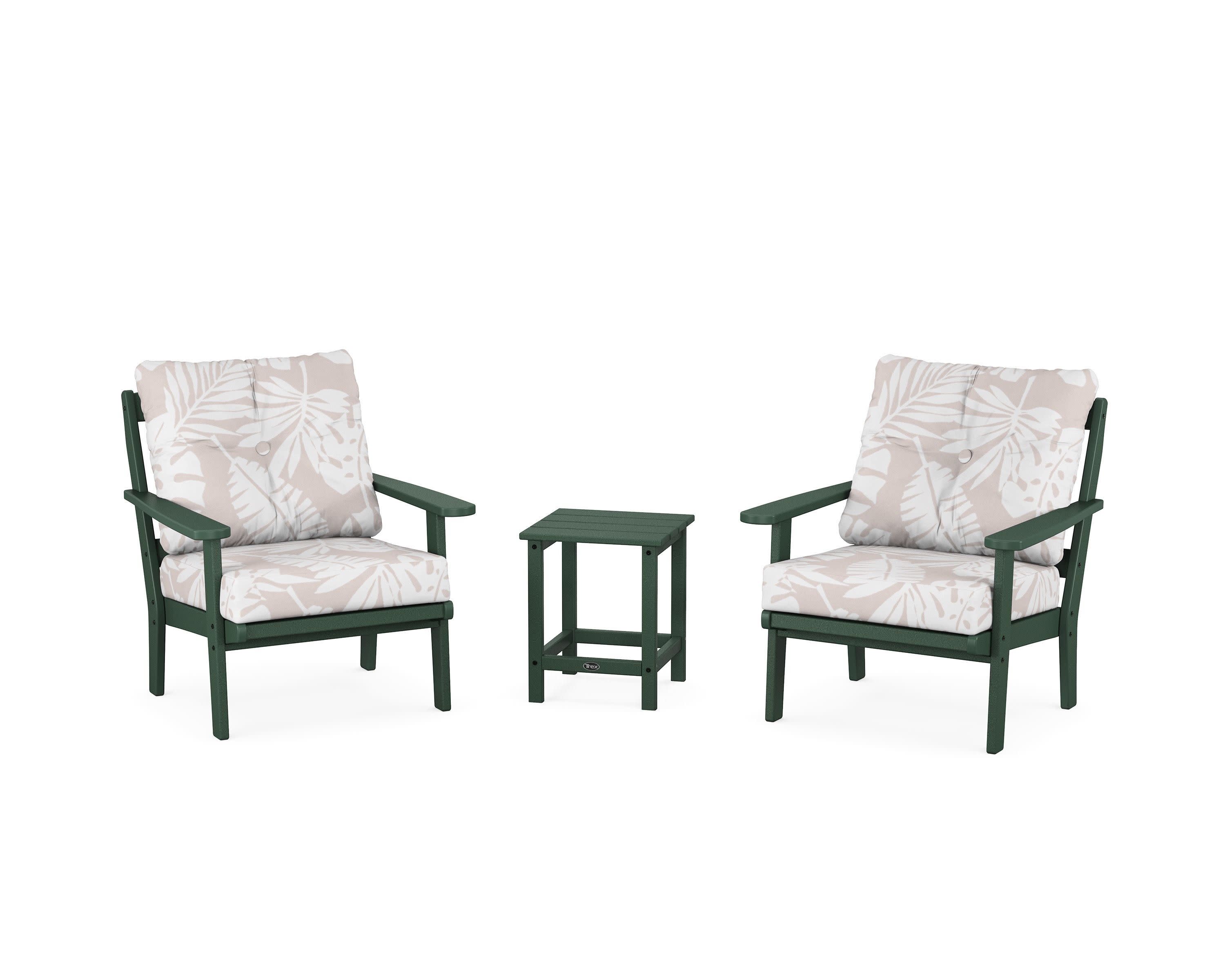 Cape Cod 3-Piece Deep Seating Set in Rainforest Canopy / Leaf Dune Burlap