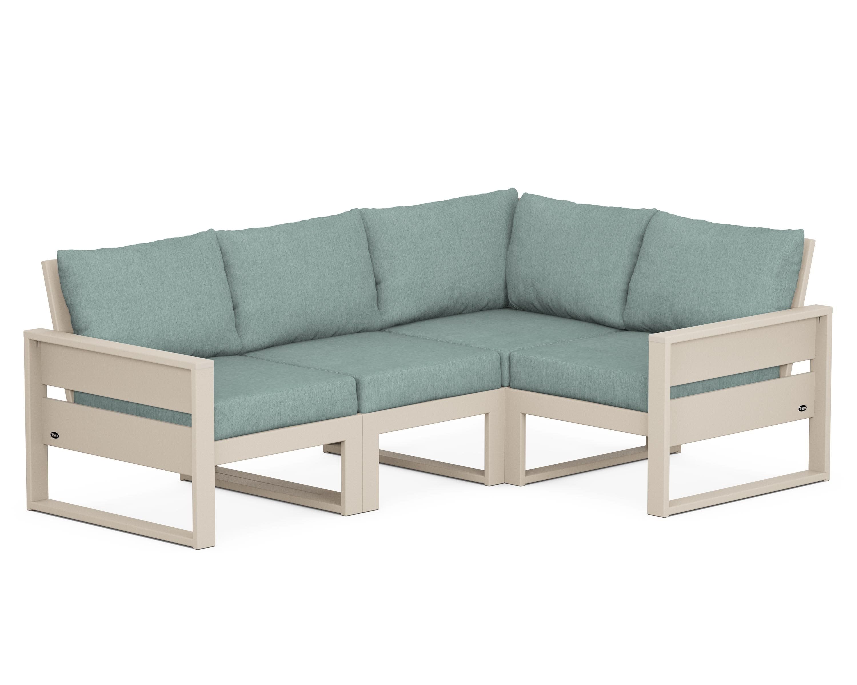 Eastport 4- Piece Sectional in Sand Castle / Glacier Spa