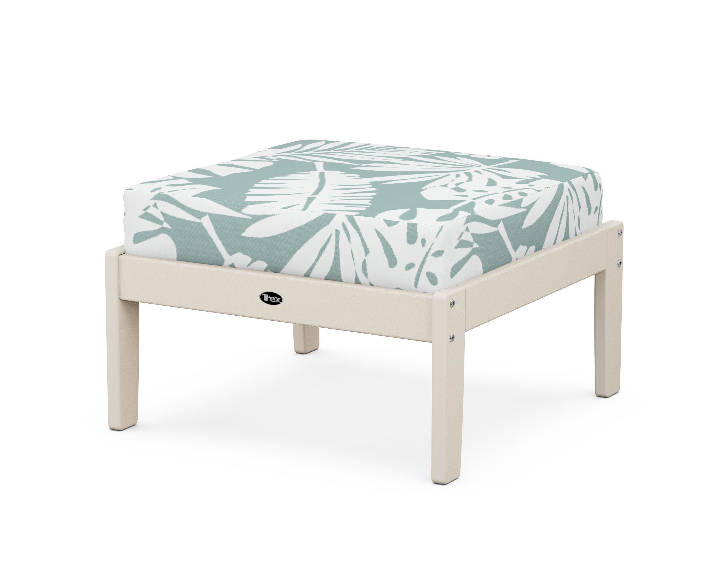 Yacht Club Deep Seating Ottoman in Sand Castle / Leaf Glacier Spa