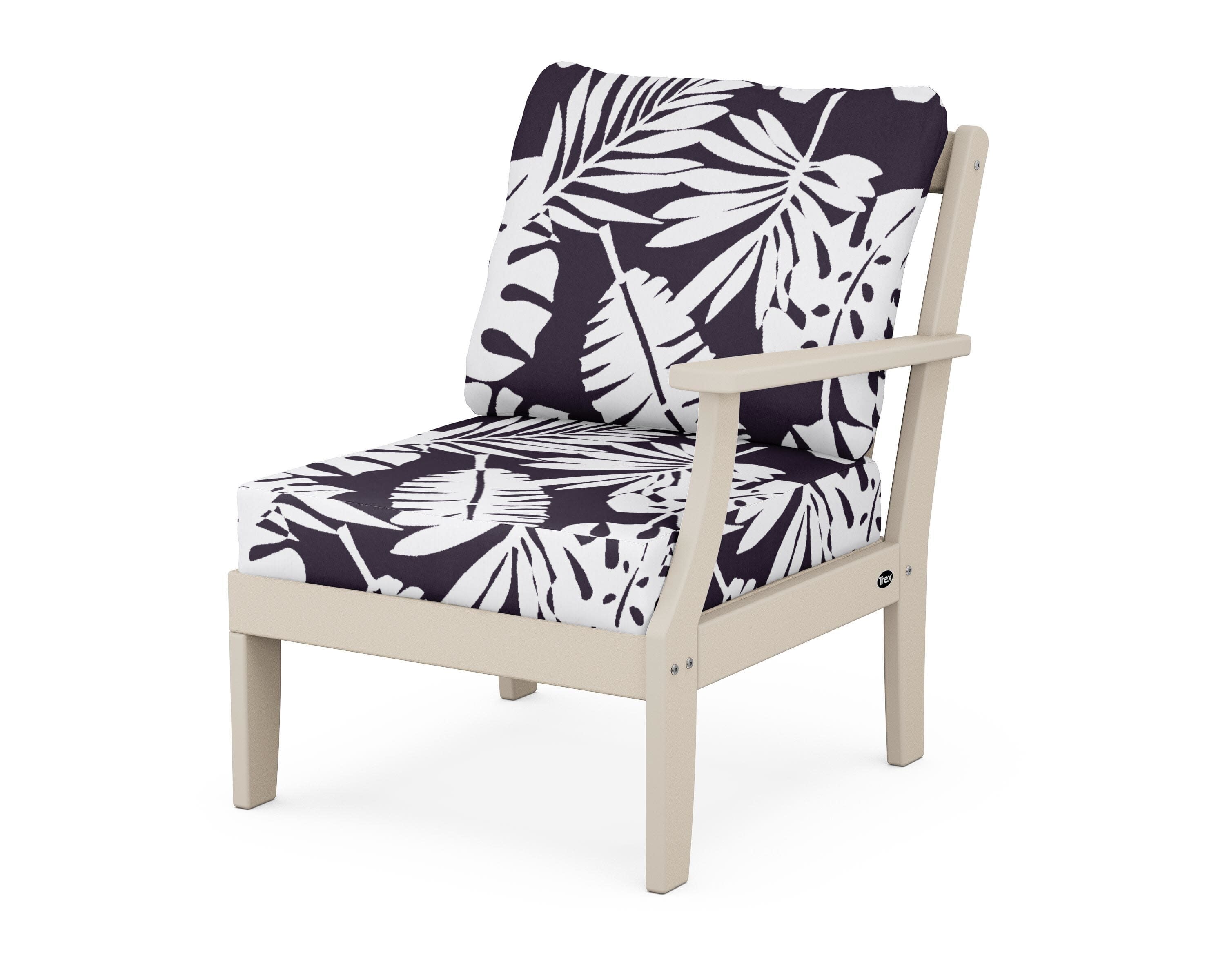 Yacht Club Modular Right Arm Chair in Sand Castle / Leaf Navy