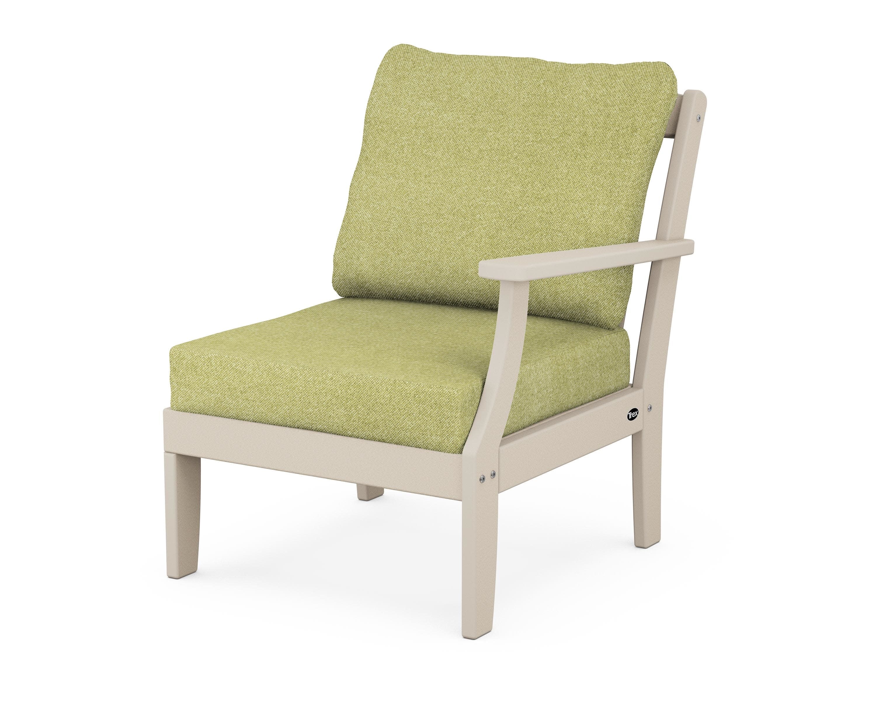 Yacht Club Modular Right Arm Chair in Sand Castle / Chartreuse Boucle