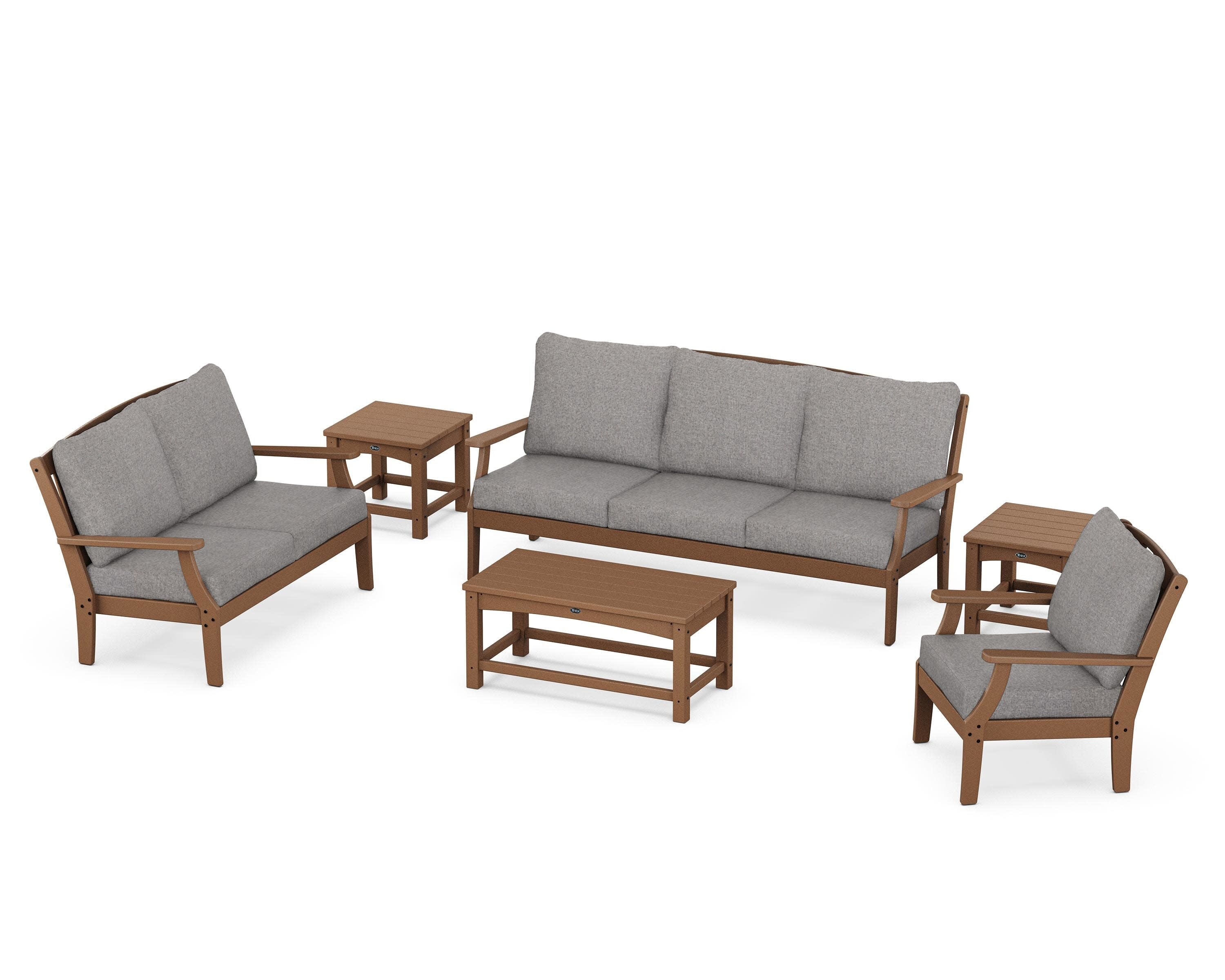 Yacht Club 6-Piece Deep Seating Set in Tree House / Grey Mist