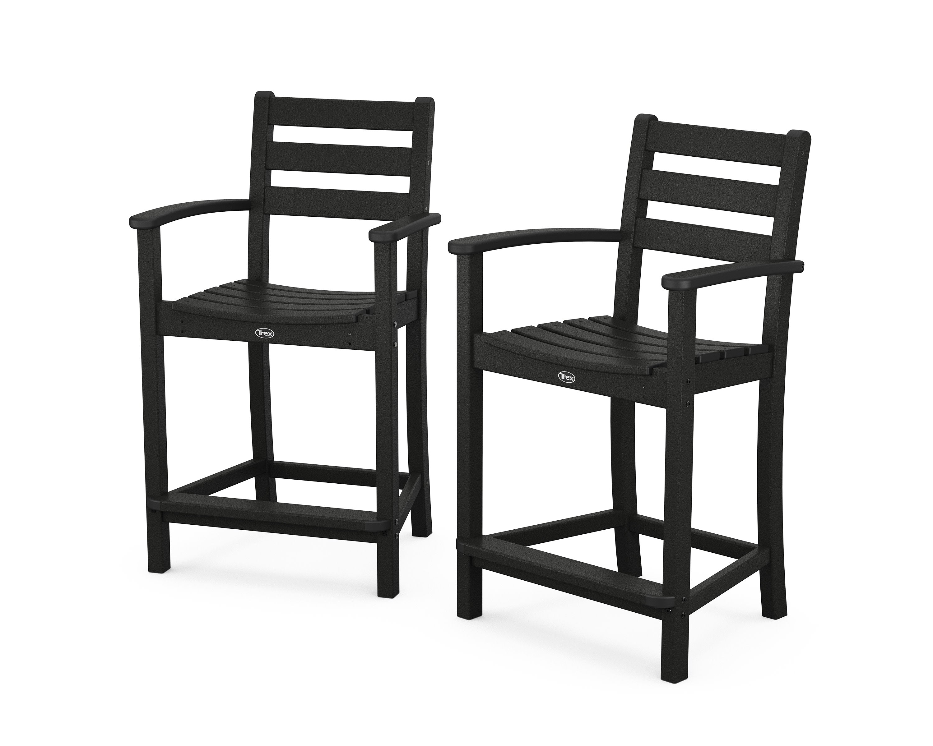 Monterey Bay 2-Piece Counter Chair Set in Charcoal Black