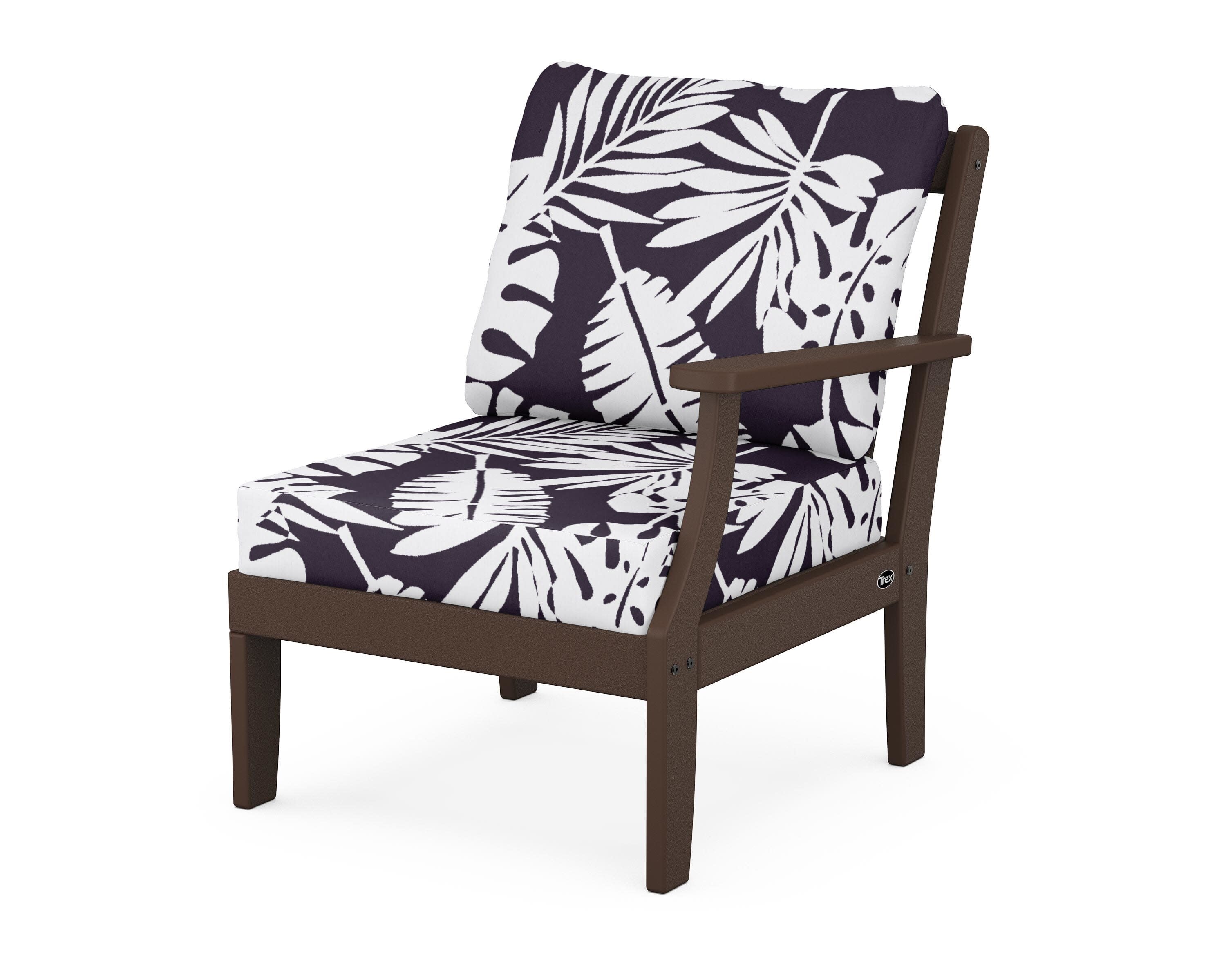 Yacht Club Modular Right Arm Chair in Vintage Lantern / Leaf Navy