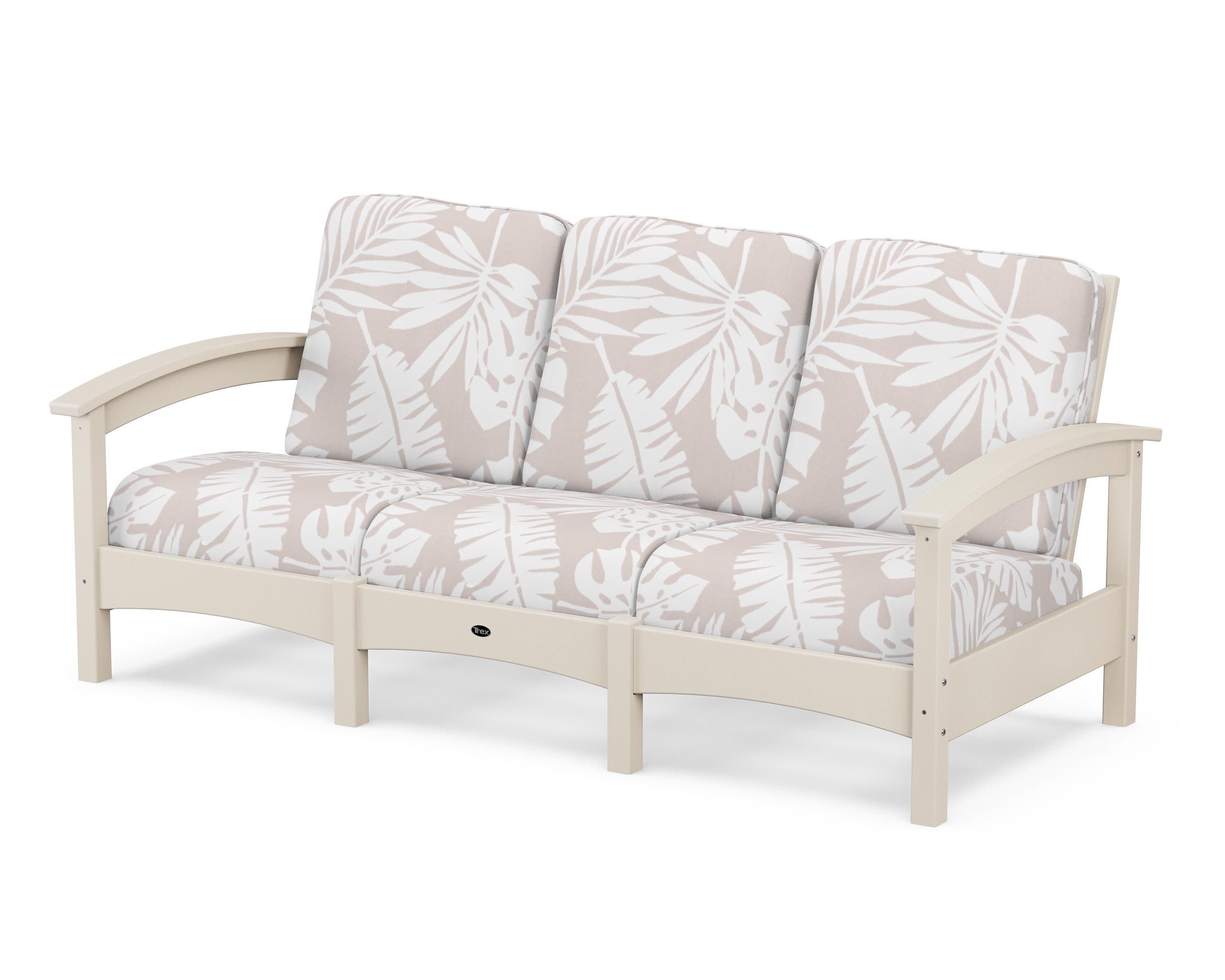 Rockport Club Sofa in Sand Castle / Leaf Dune Burlap