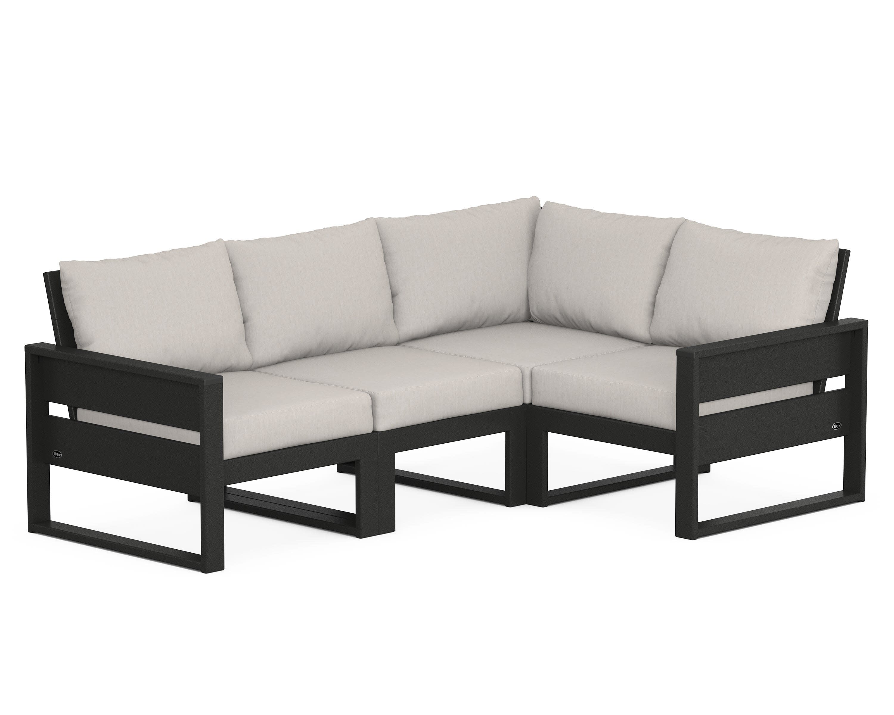 Eastport 4- Piece Sectional in Charcoal Black / Cast Ash