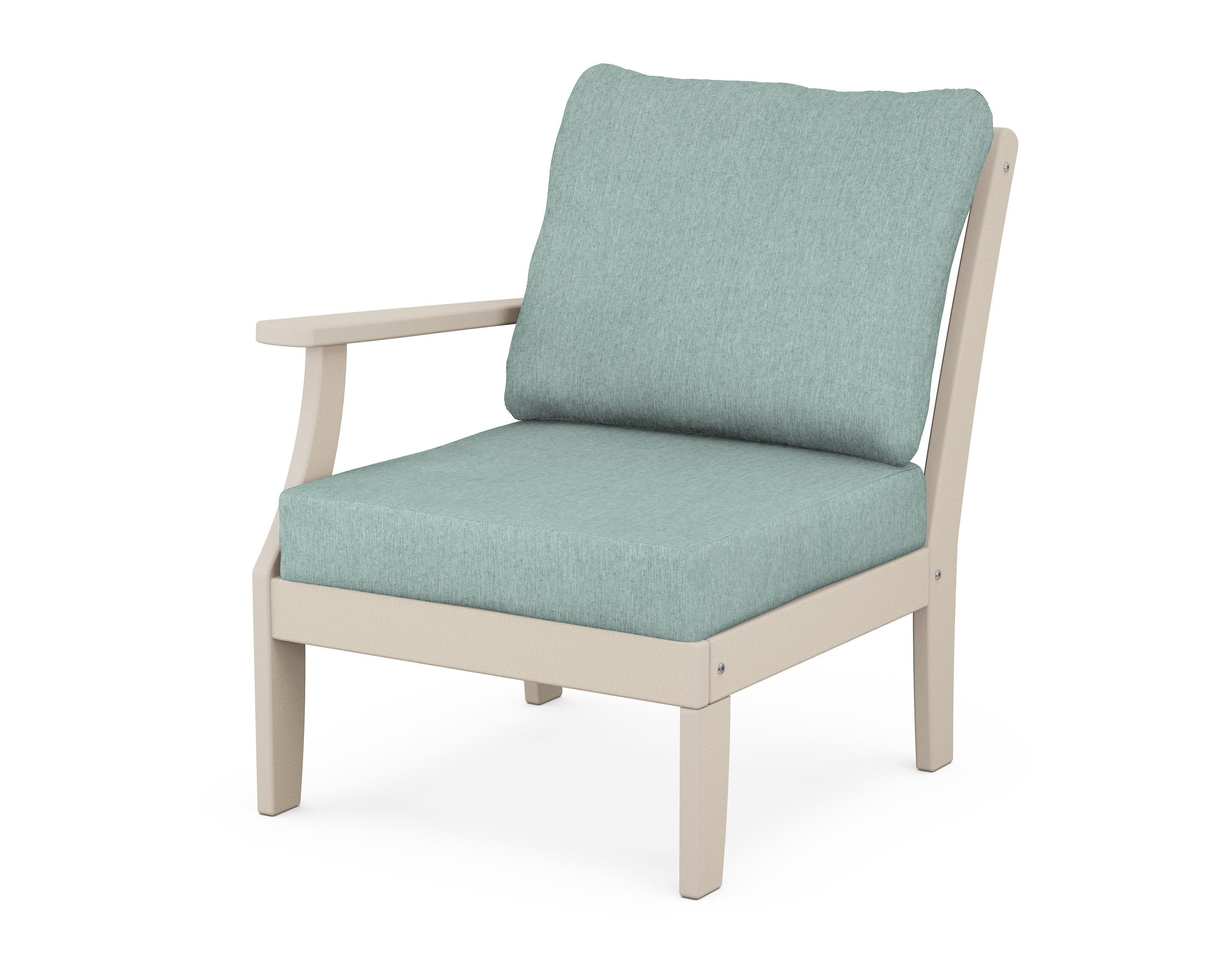 Yacht Club Modular Left Arm Chair in Sand Castle / Glacier Spa