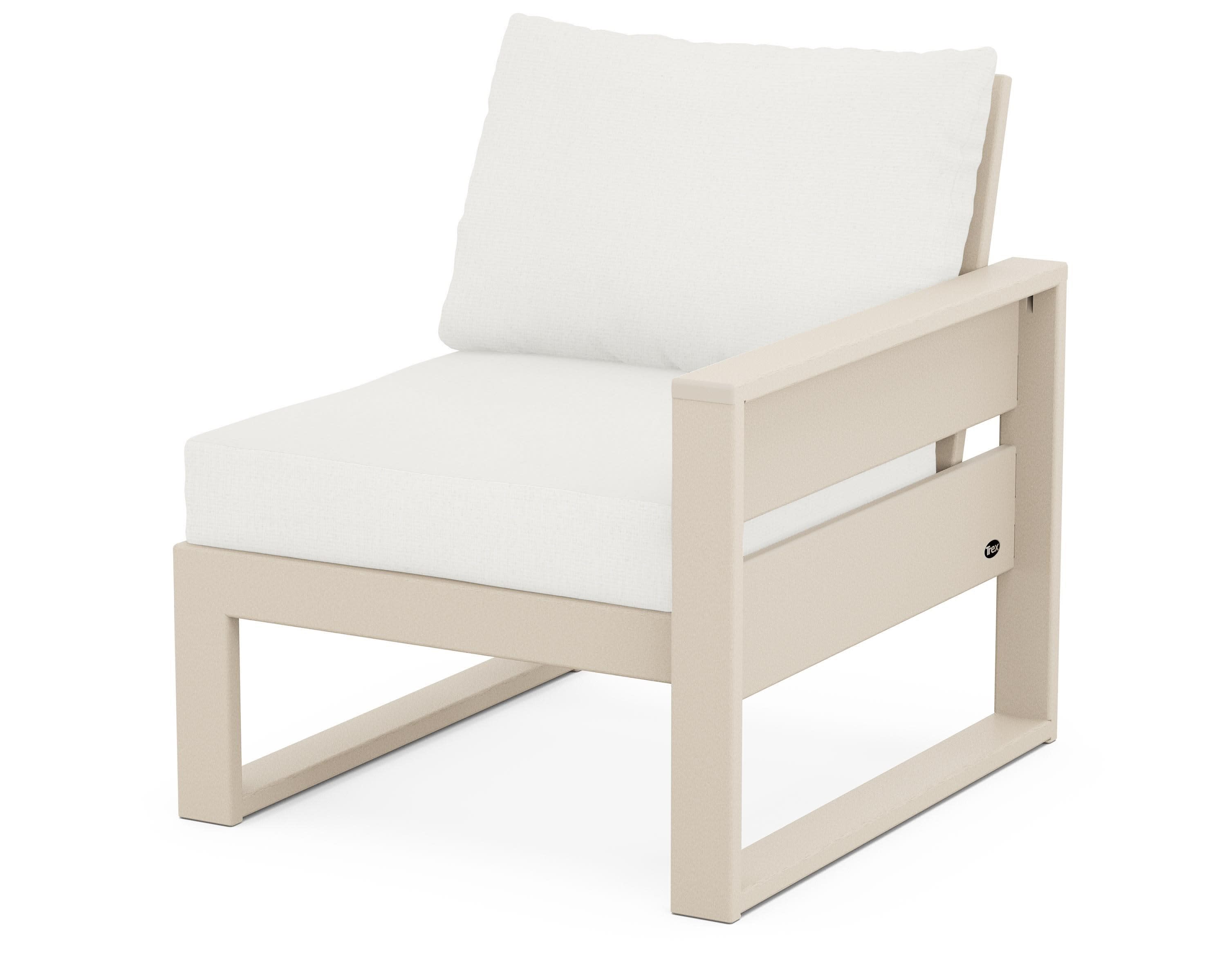 Eastport Modular Right Arm Chair in Sand Castle / Natural Linen