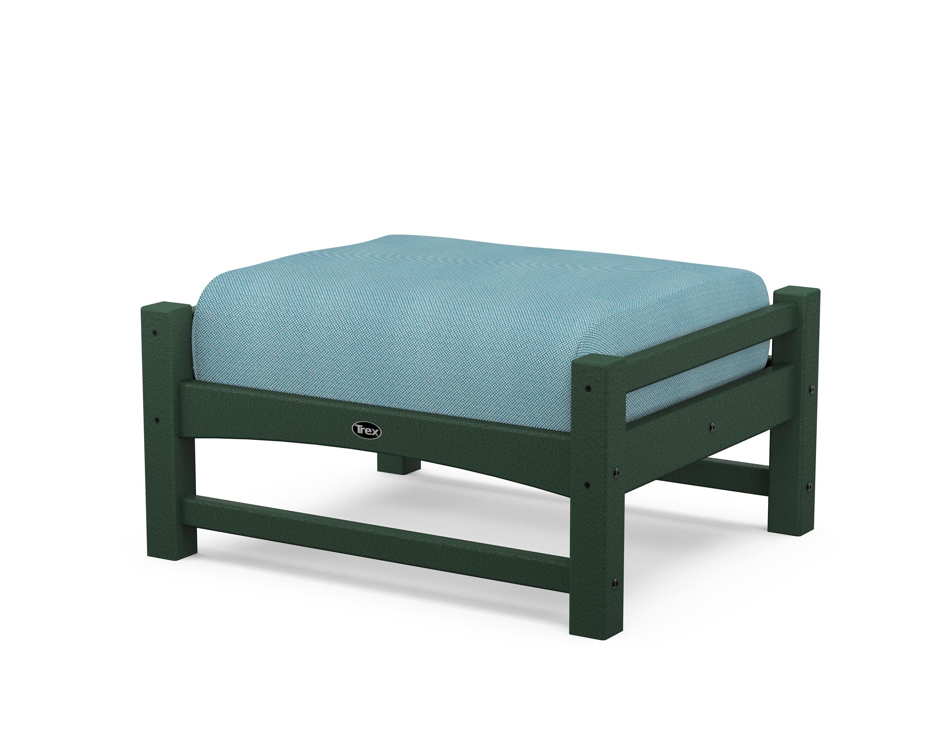 Rockport Club Ottoman in Rainforest Canopy / Lattice Sky Blue