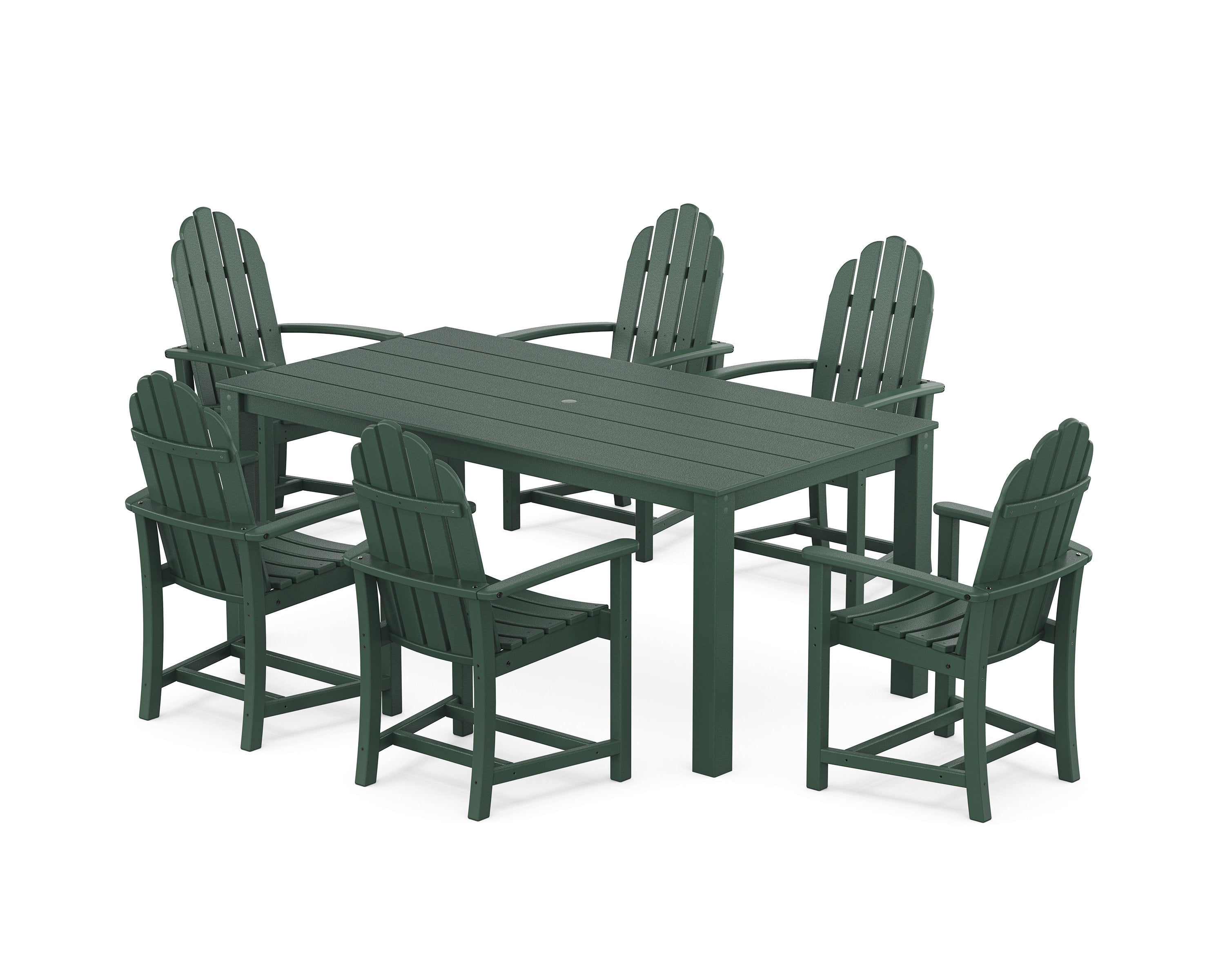 Cape Cod Adirondack 7-Piece Parsons Dining Set in Rainforest Canopy