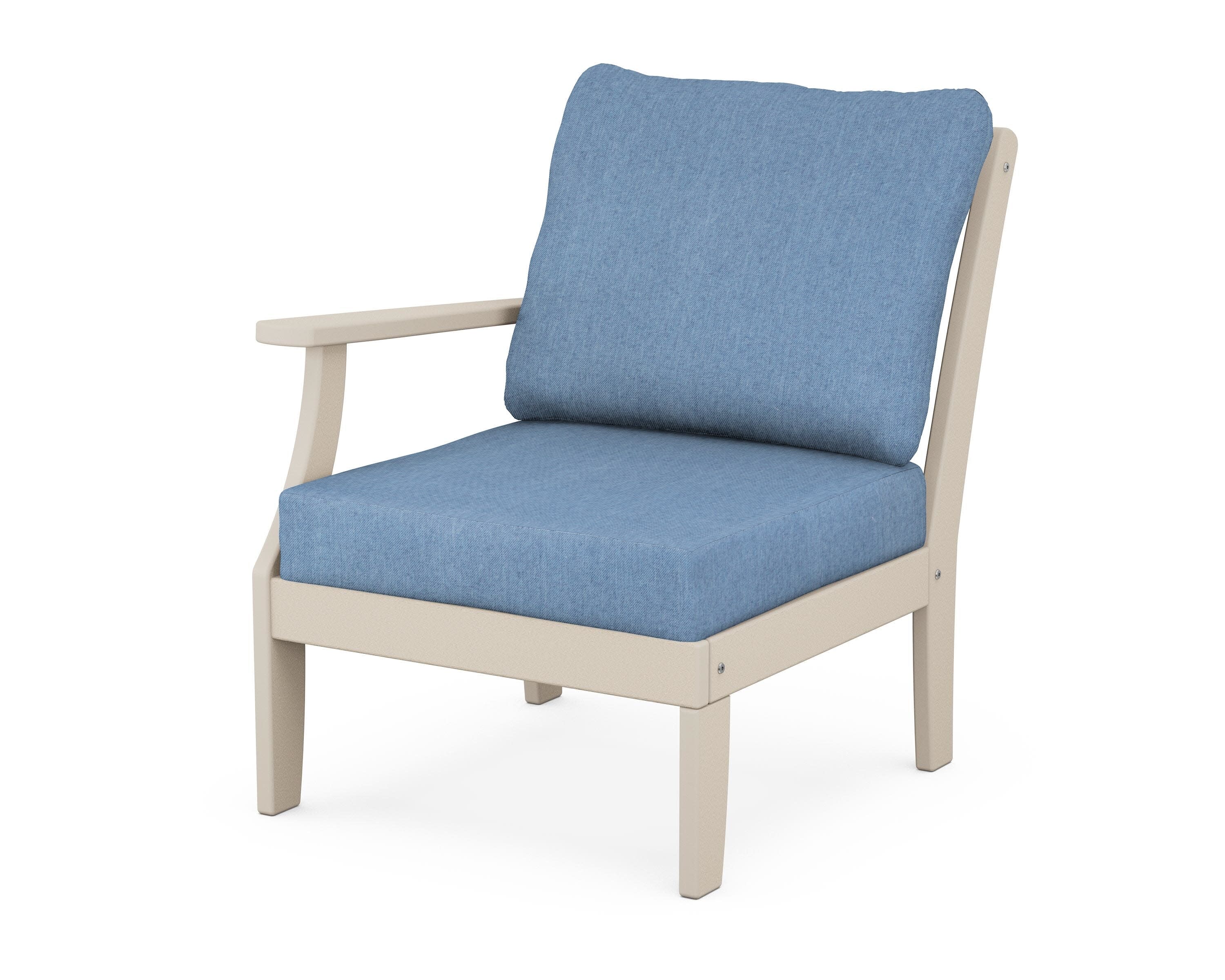 Yacht Club Modular Left Arm Chair in Sand Castle / Sky Blue