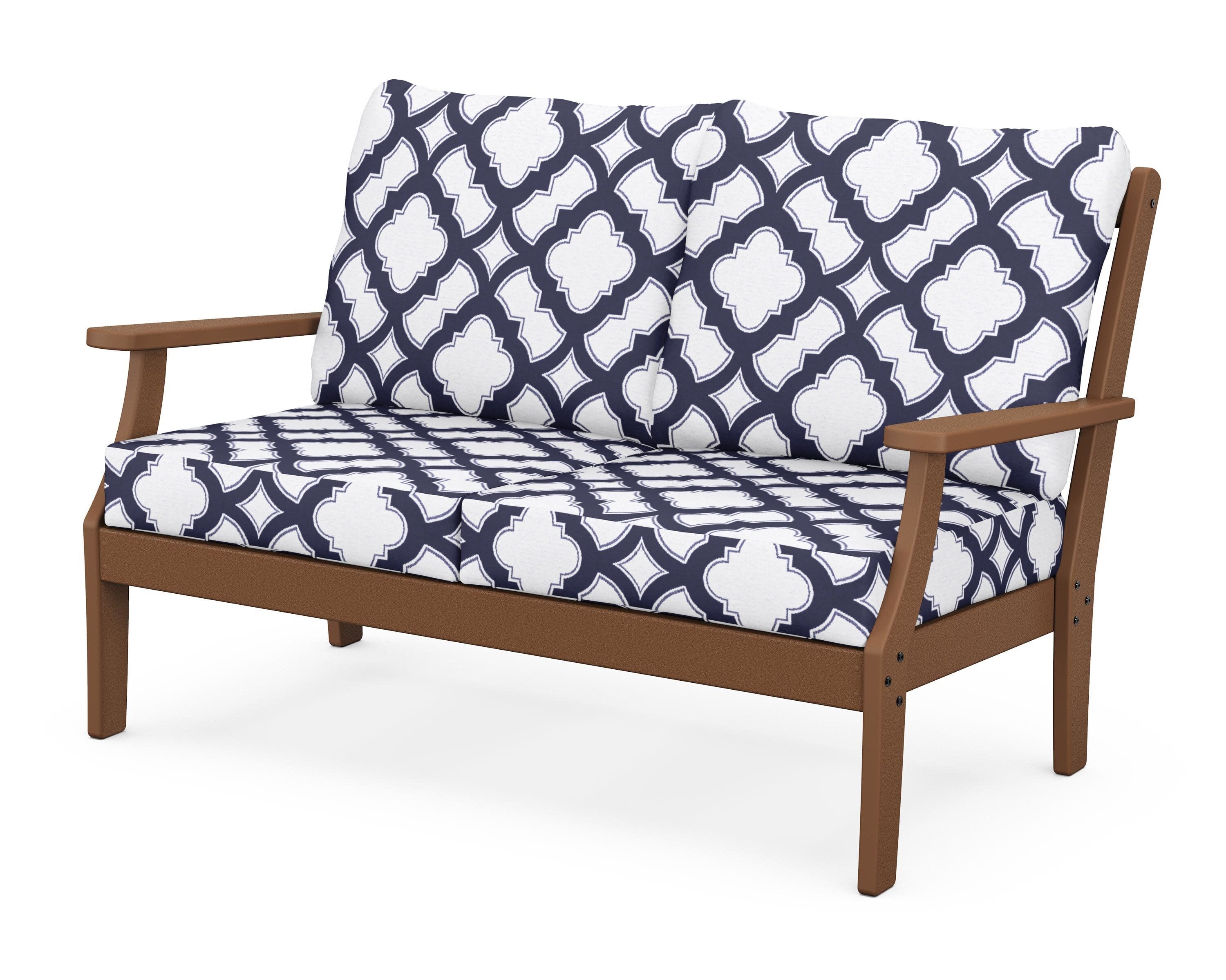 Yacht Club Deep Seating Loveseat in Tree House / Trellis Navy