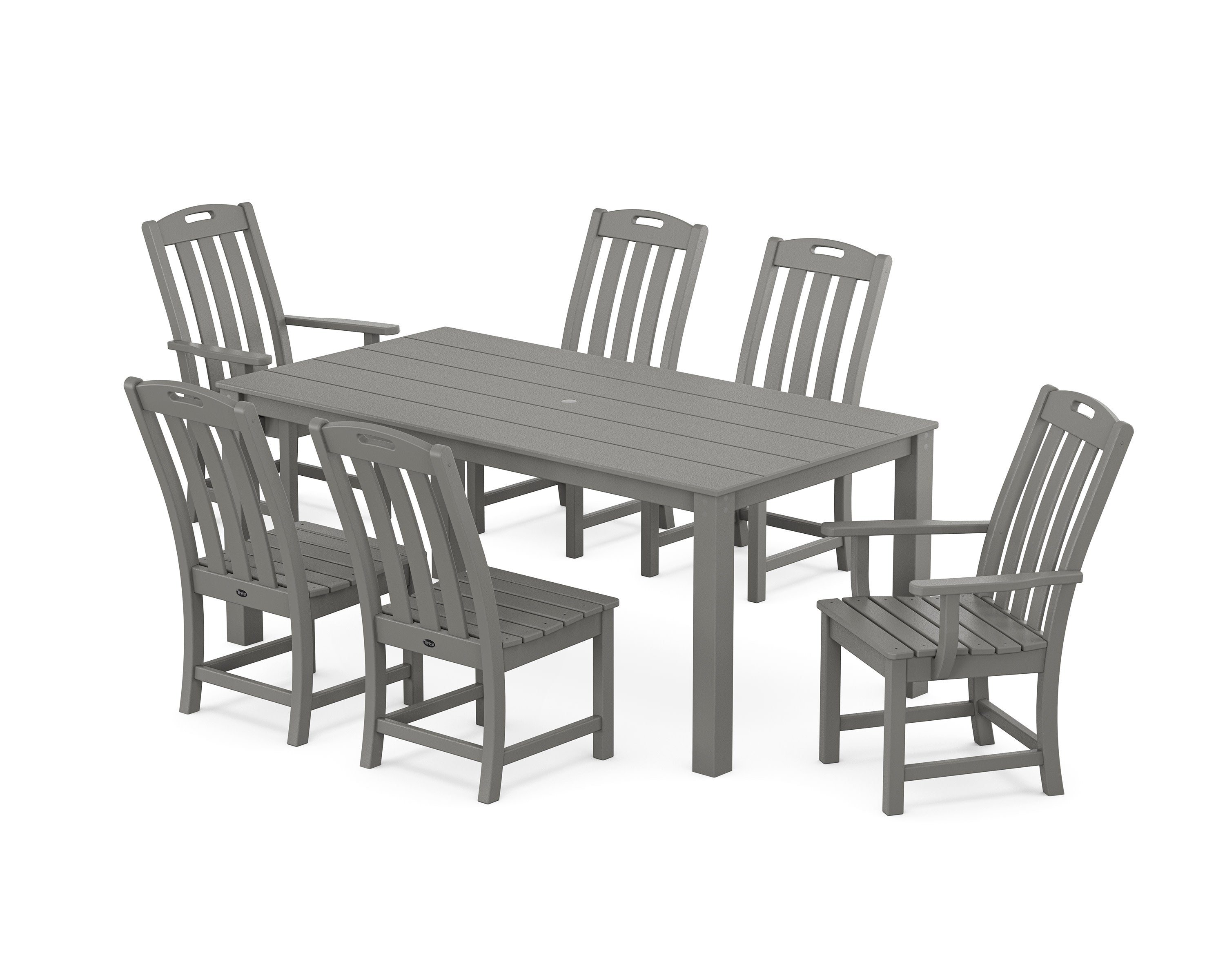 Yacht Club 7-Piece Parsons Dining Set in Stepping Stone