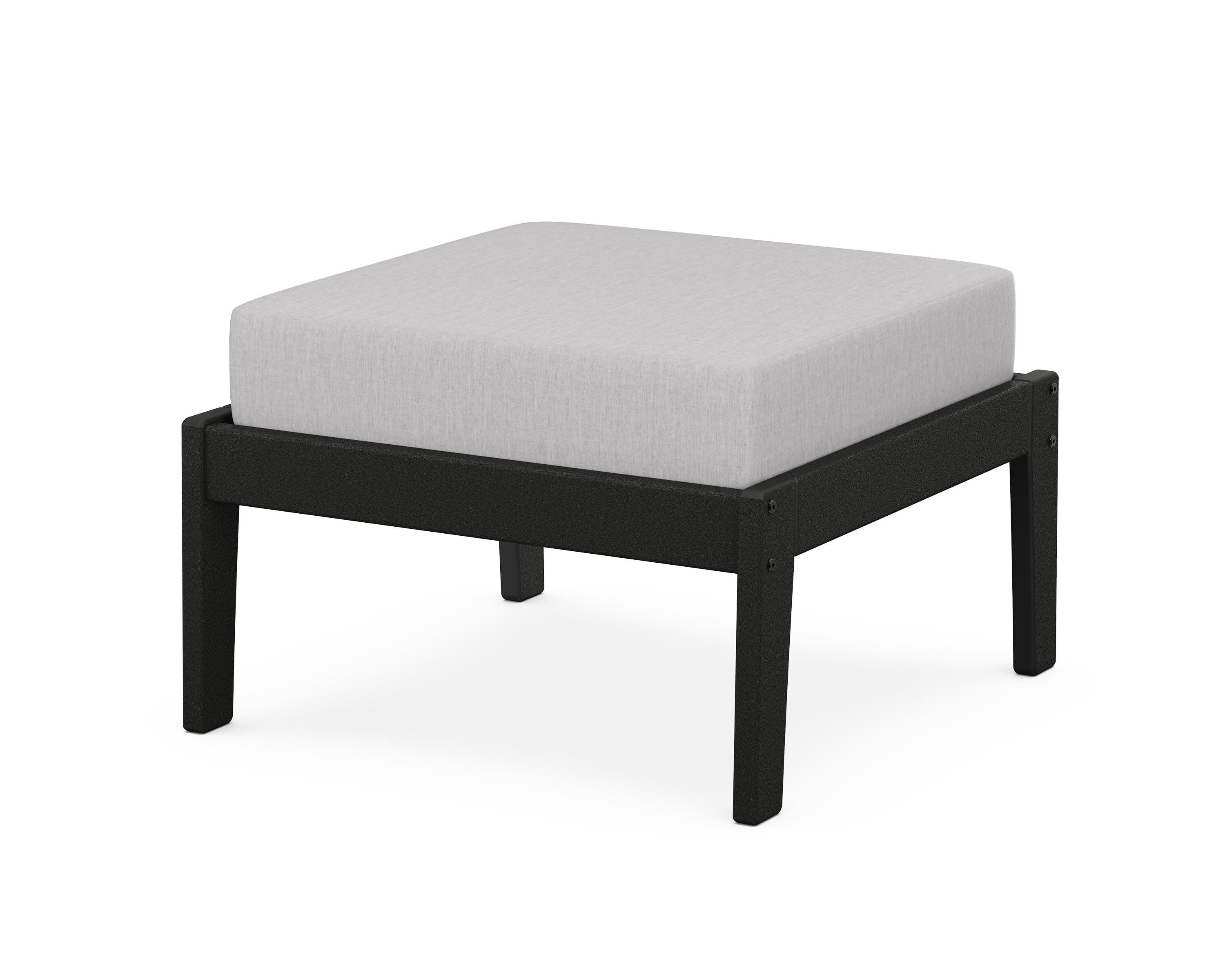 Deep Seating Ottoman in Black / Granite