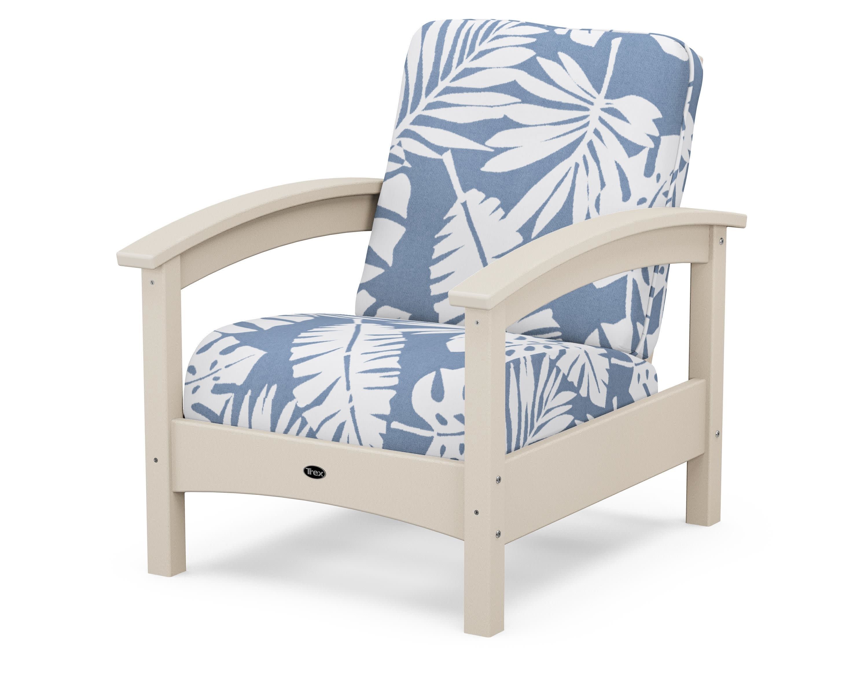 Rockport Club Chair in Sand Castle / Leaf Sky Blue