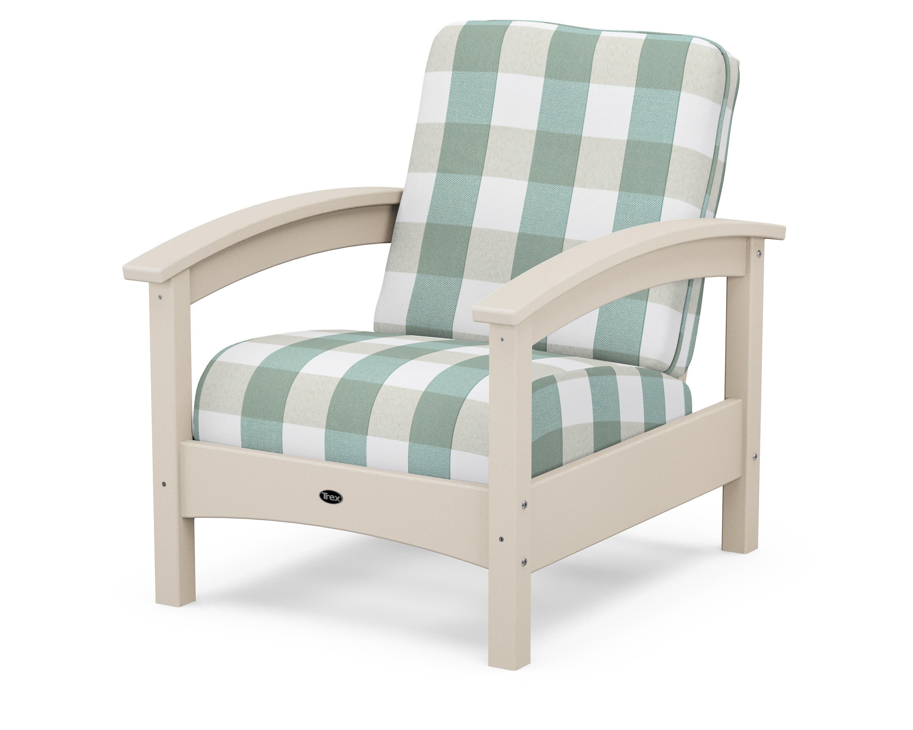 Rockport Club Chair in Sand Castle / Buffalo Plaid Glacier Spa