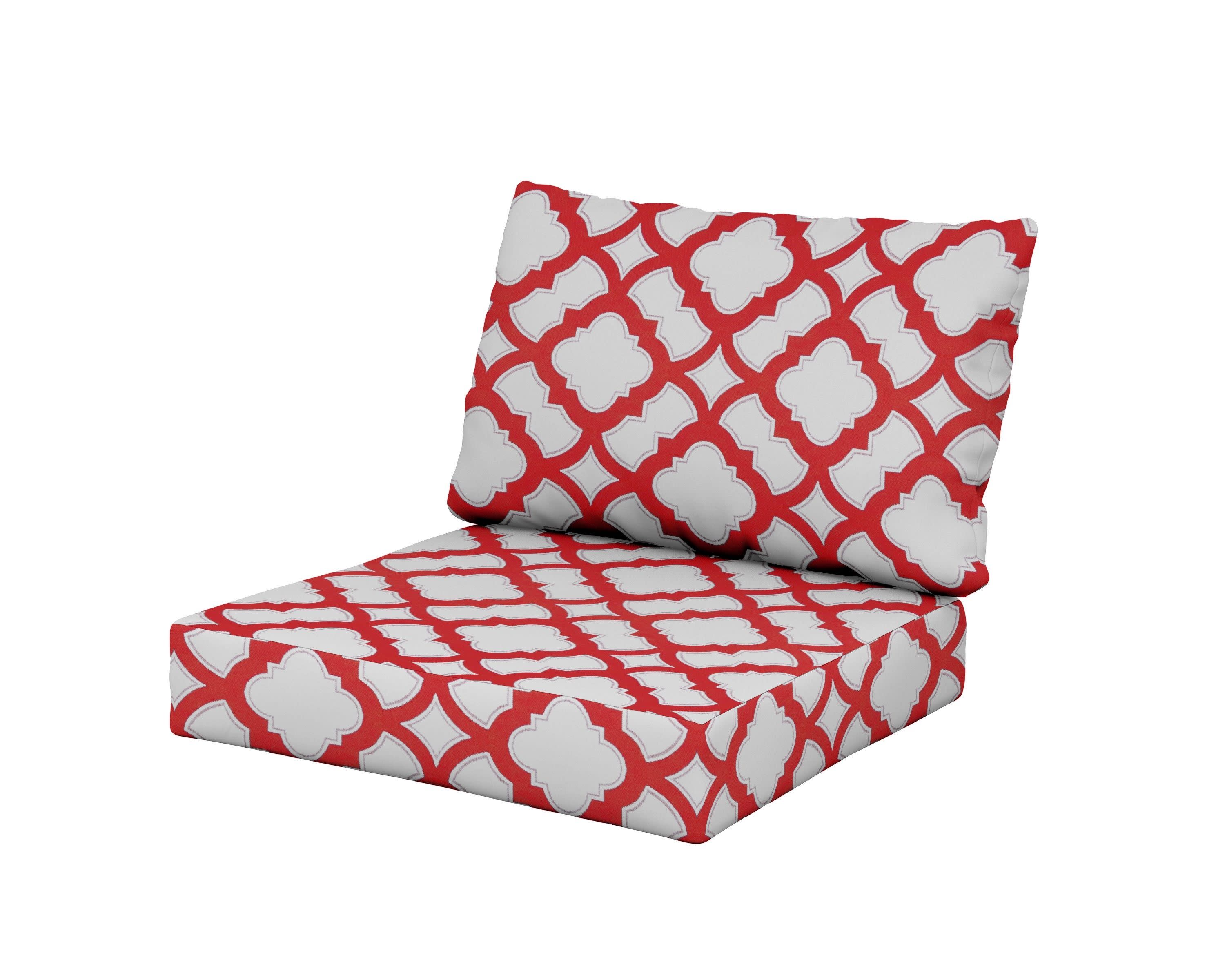 Modular Cushion in Trellis Crimson
