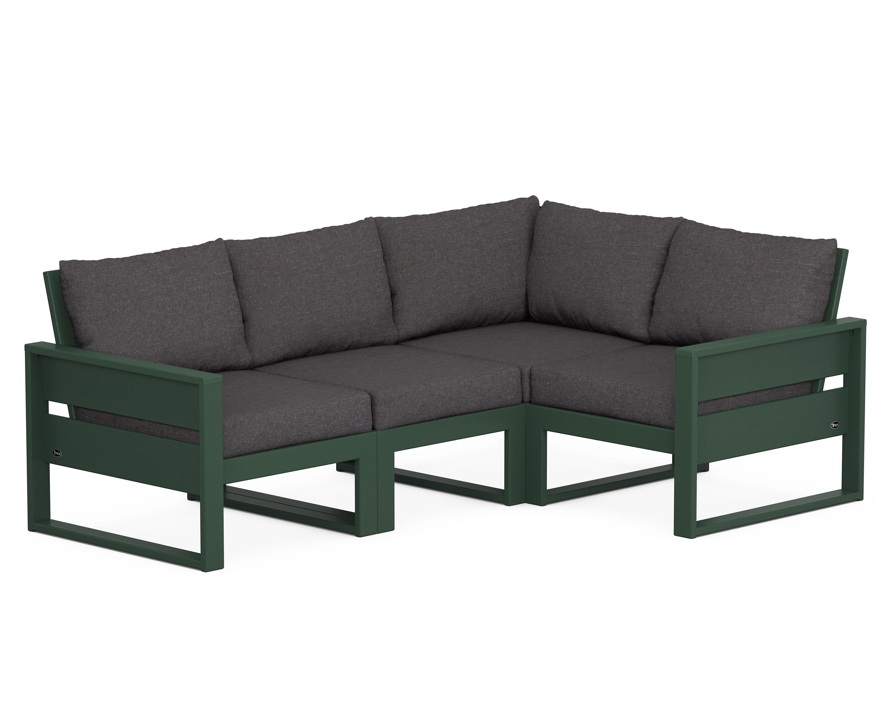 Eastport 4- Piece Sectional in Rainforest Canopy / Ash Charcoal