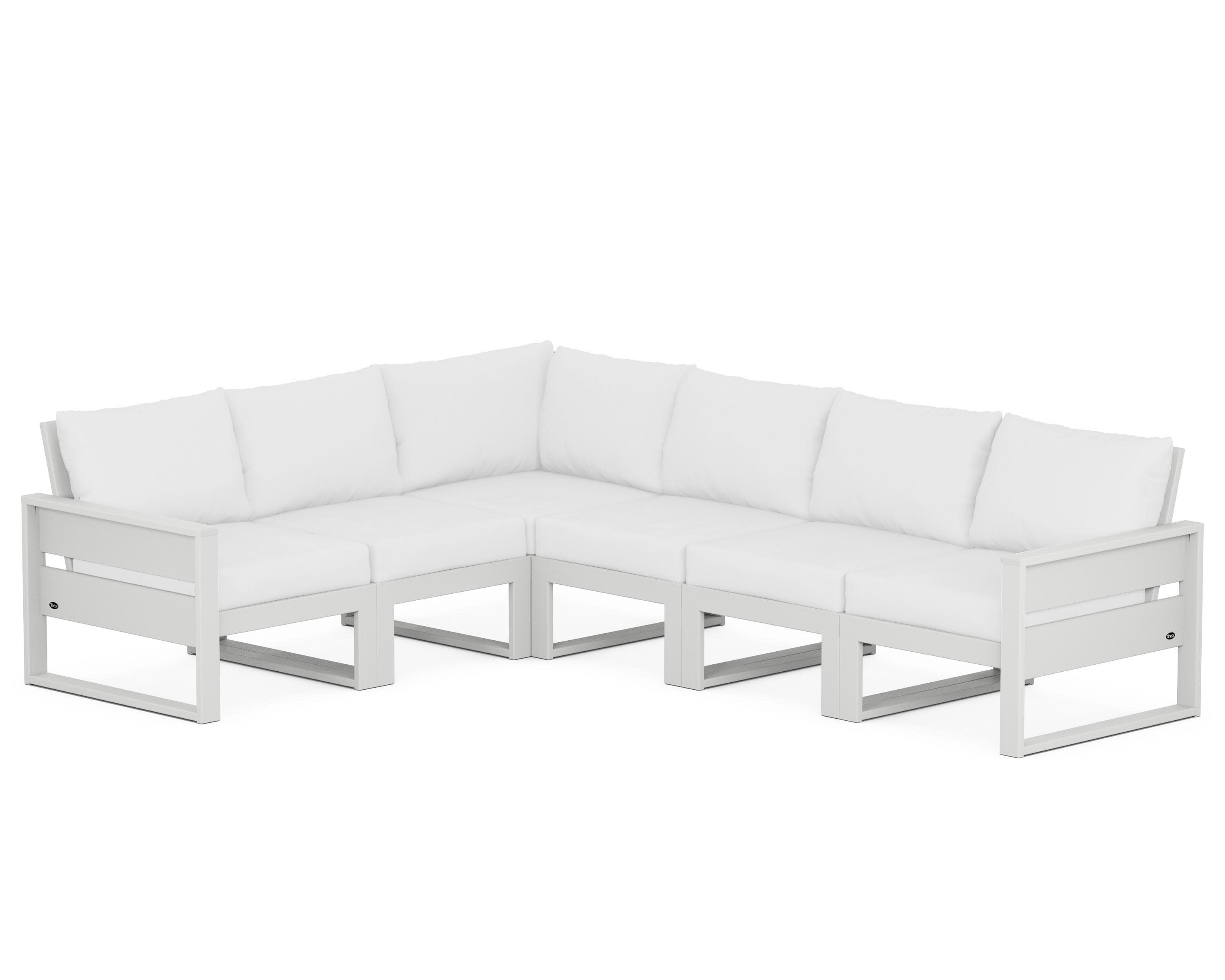 Eastport 6-Piece Sectional in Classic White / Natural