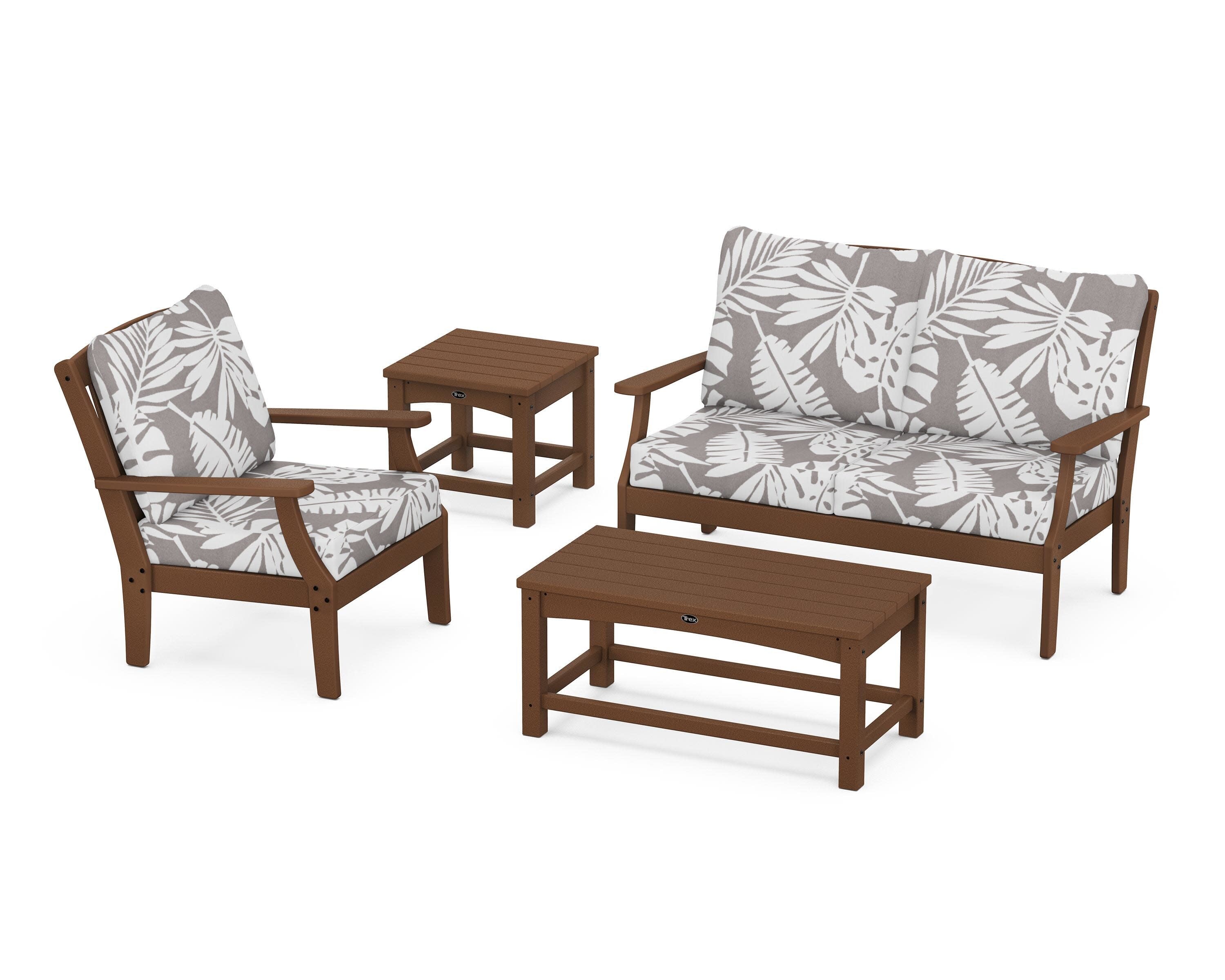 Yacht Club 4-Piece Deep Seating Set in Tree House / Leaf Grey Mist