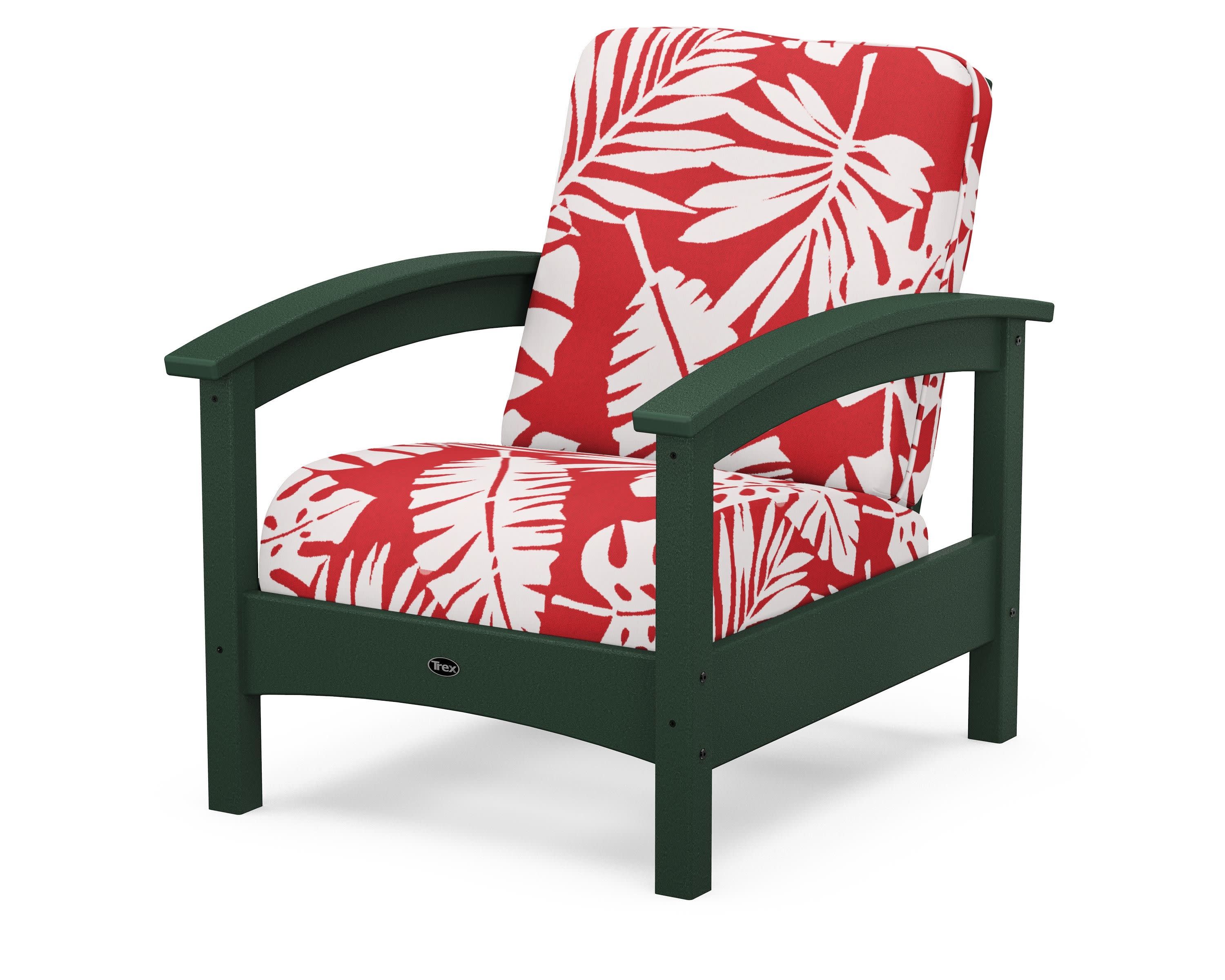 Rockport Club Chair in Rainforest Canopy / Leaf Crimson