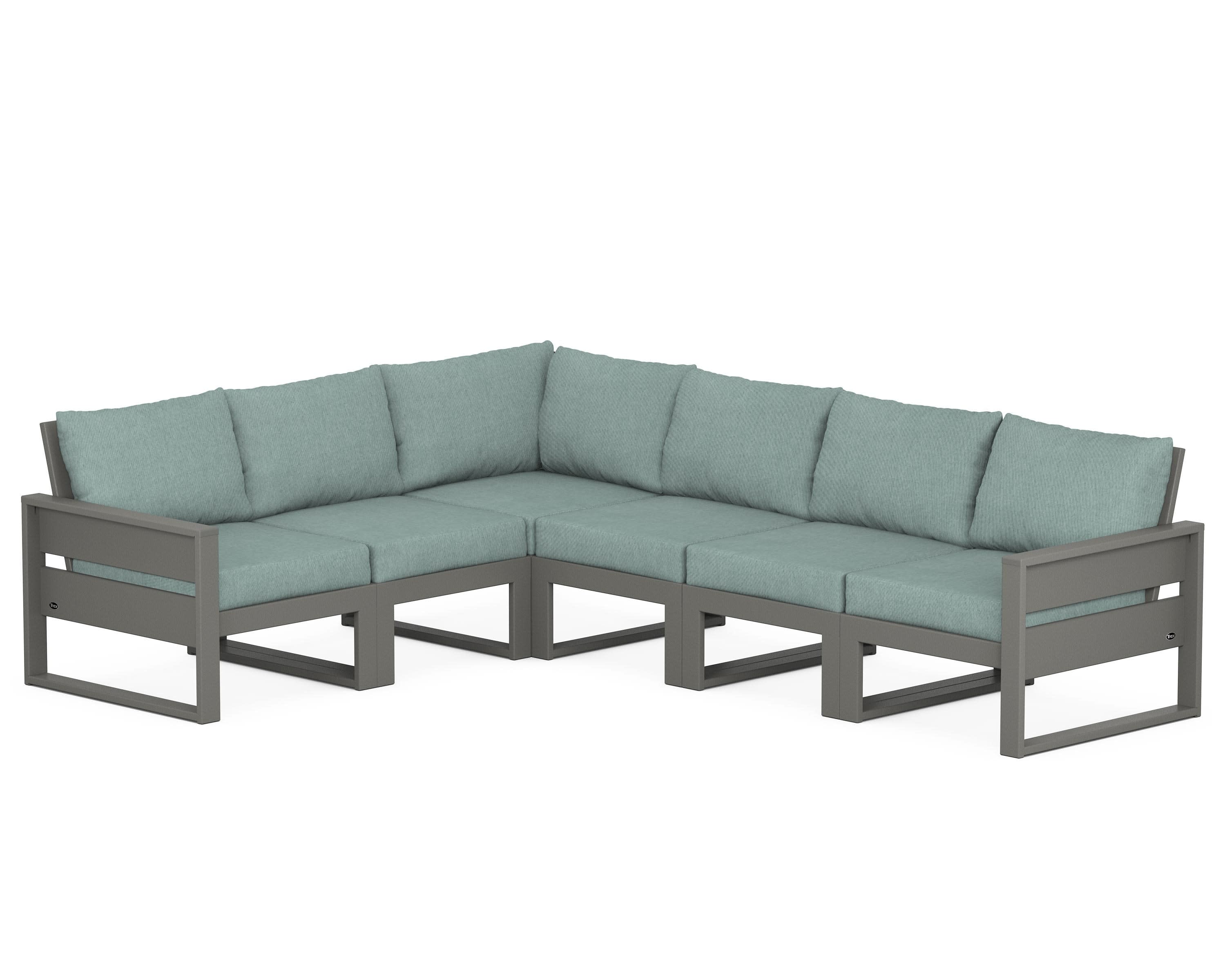 Eastport 6-Piece Sectional in Stepping Stone / Glacier Spa