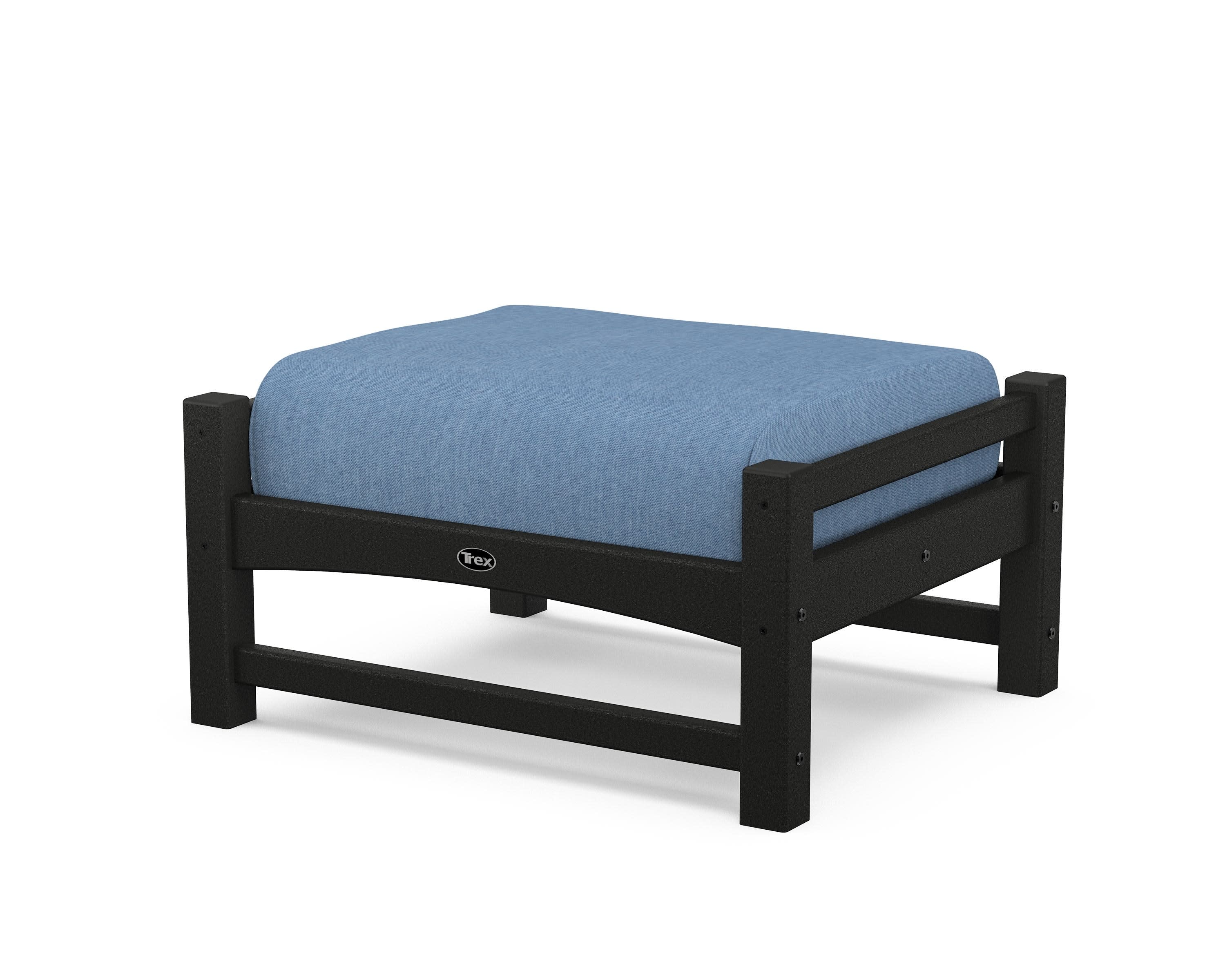 Rockport Club Ottoman in Charcoal Black / Sky Blue