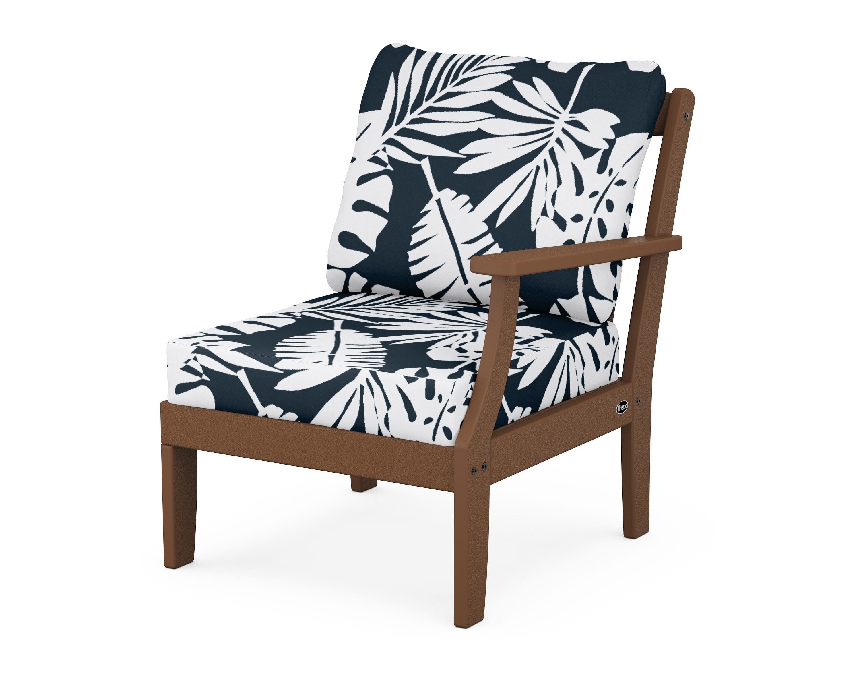 Yacht Club Modular Right Arm Chair in Tree House / Leaf Marine Indigo