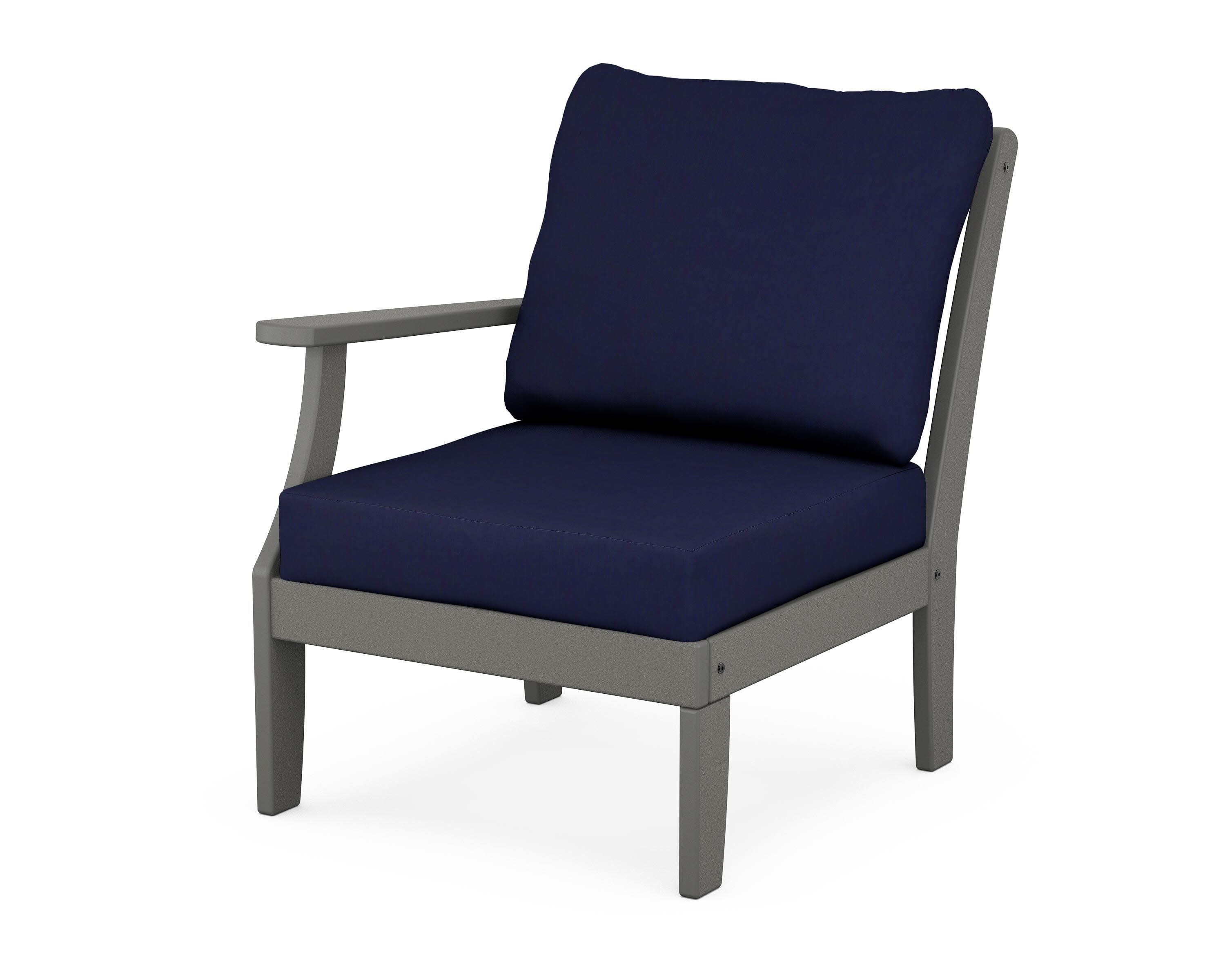 Yacht Club Modular Left Arm Chair in Stepping Stone / Navy