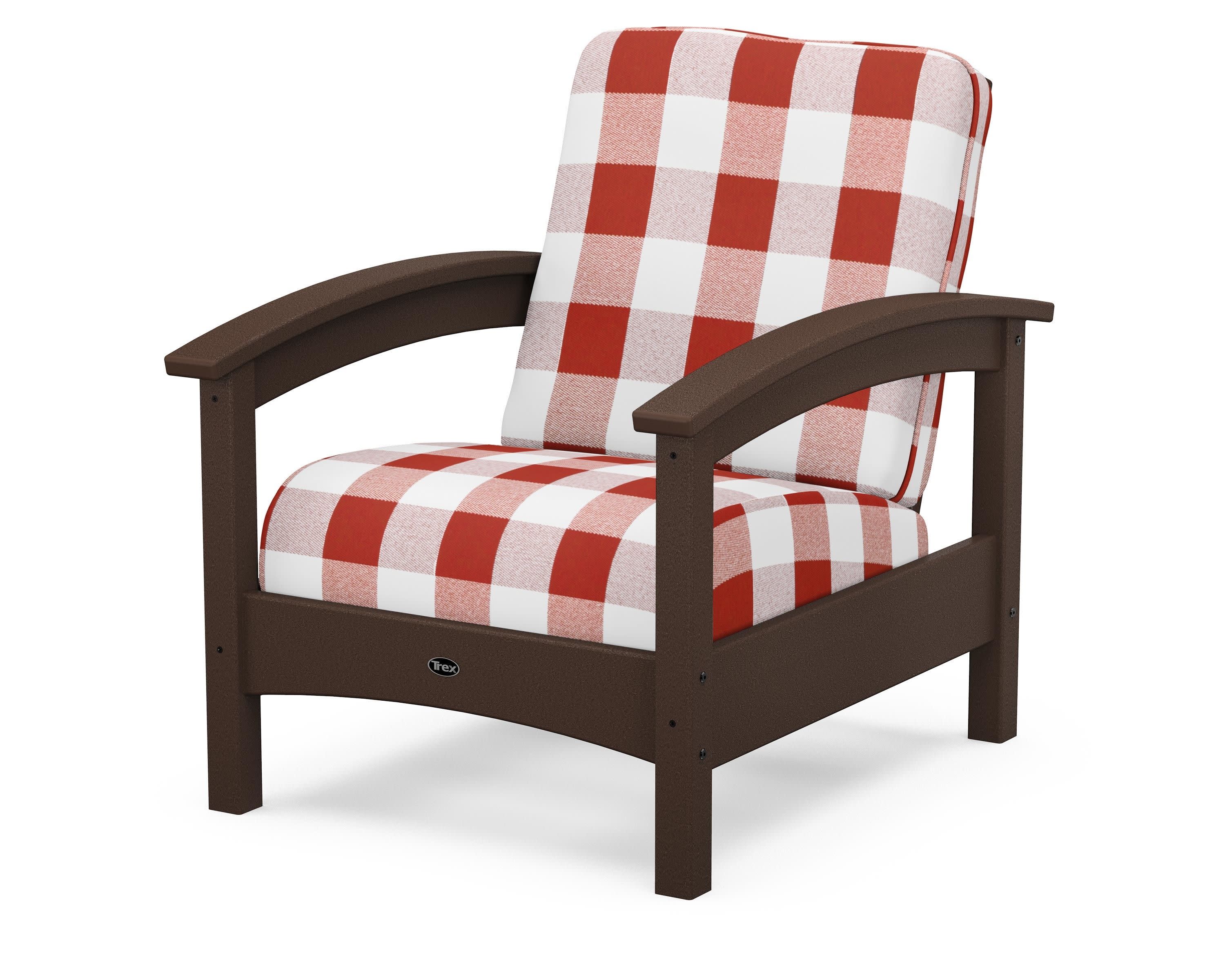 Rockport Club Chair in Vintage Lantern / Buffalo Plaid Crimson