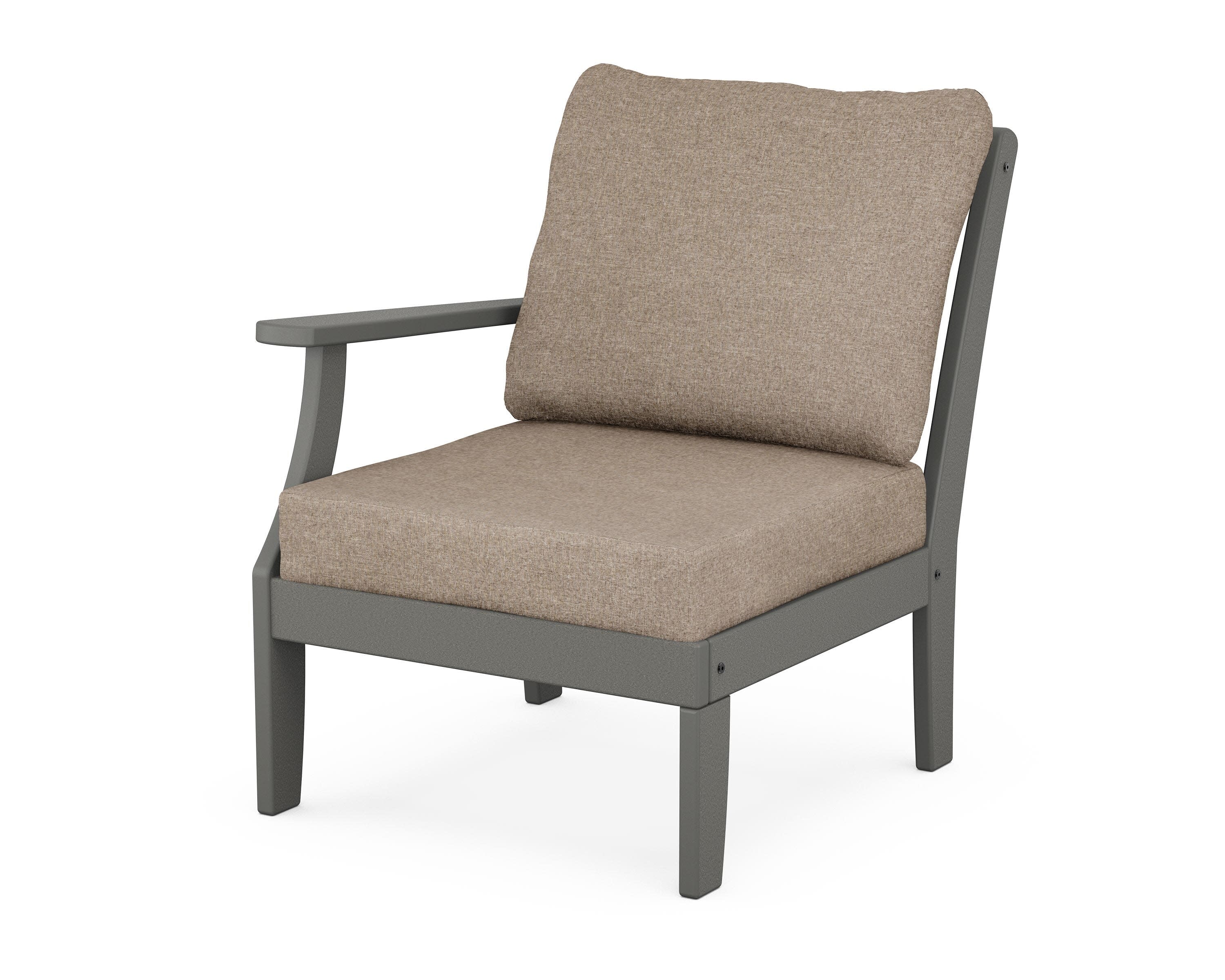 Yacht Club Modular Left Arm Chair in Stepping Stone / Spiced Burlap