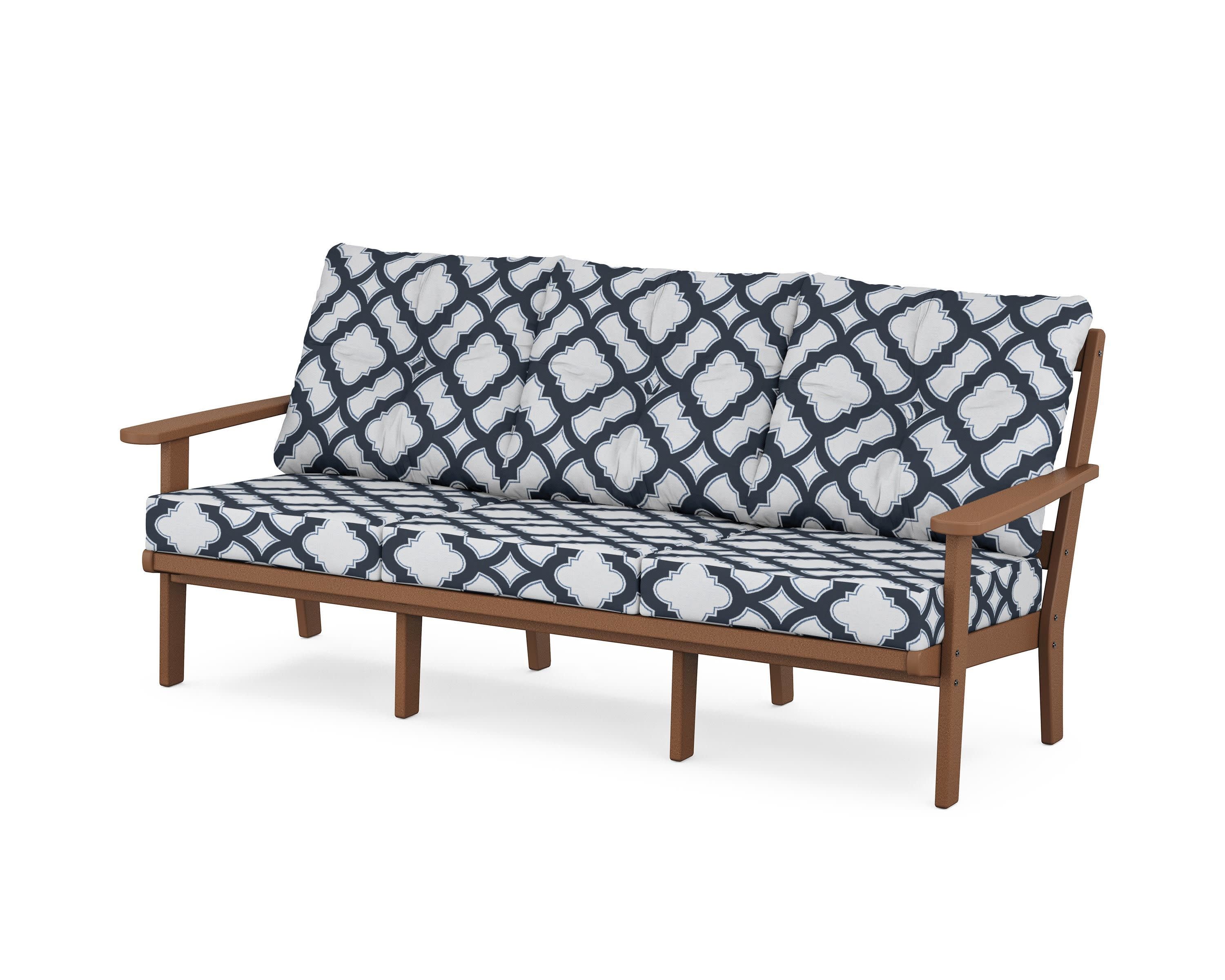 Cape Cod Deep Seating Sofa in Tree House / Trellis Marine Indigo