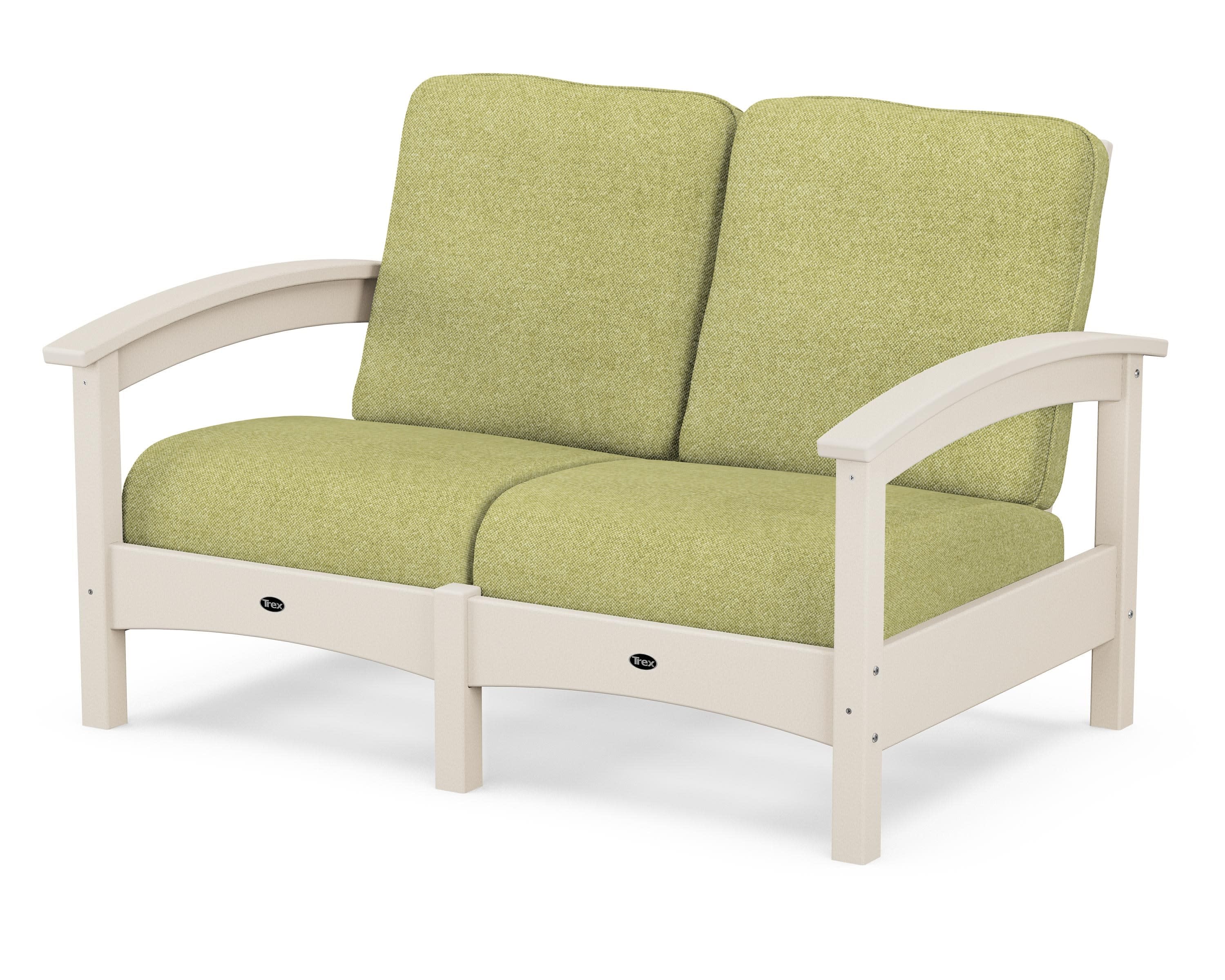 Rockport Club Loveseat in Sand Castle / Chartreuse Boucle