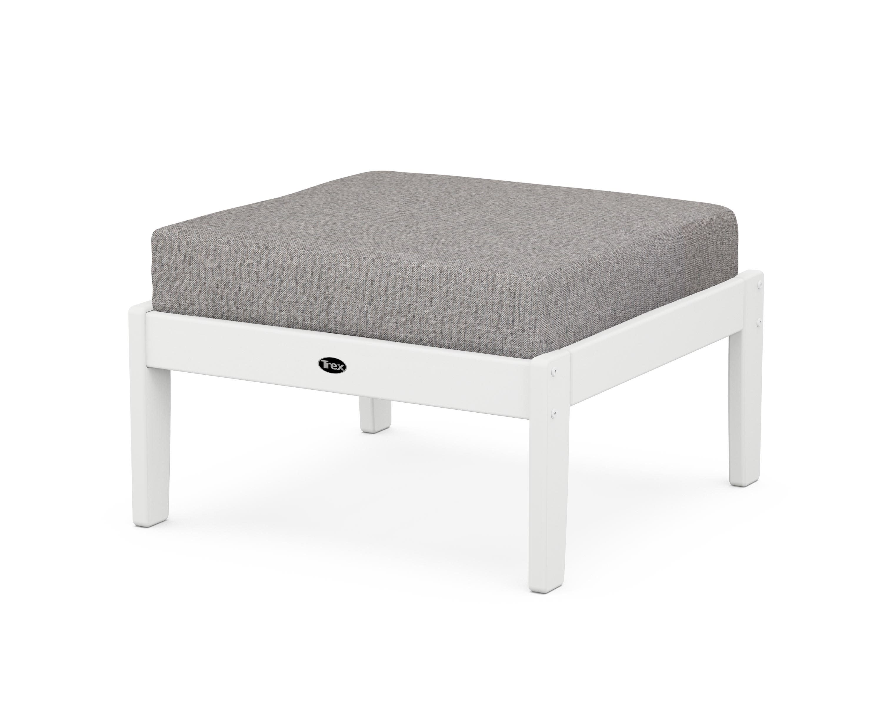 Yacht Club Deep Seating Ottoman in Classic White / Grey Mist
