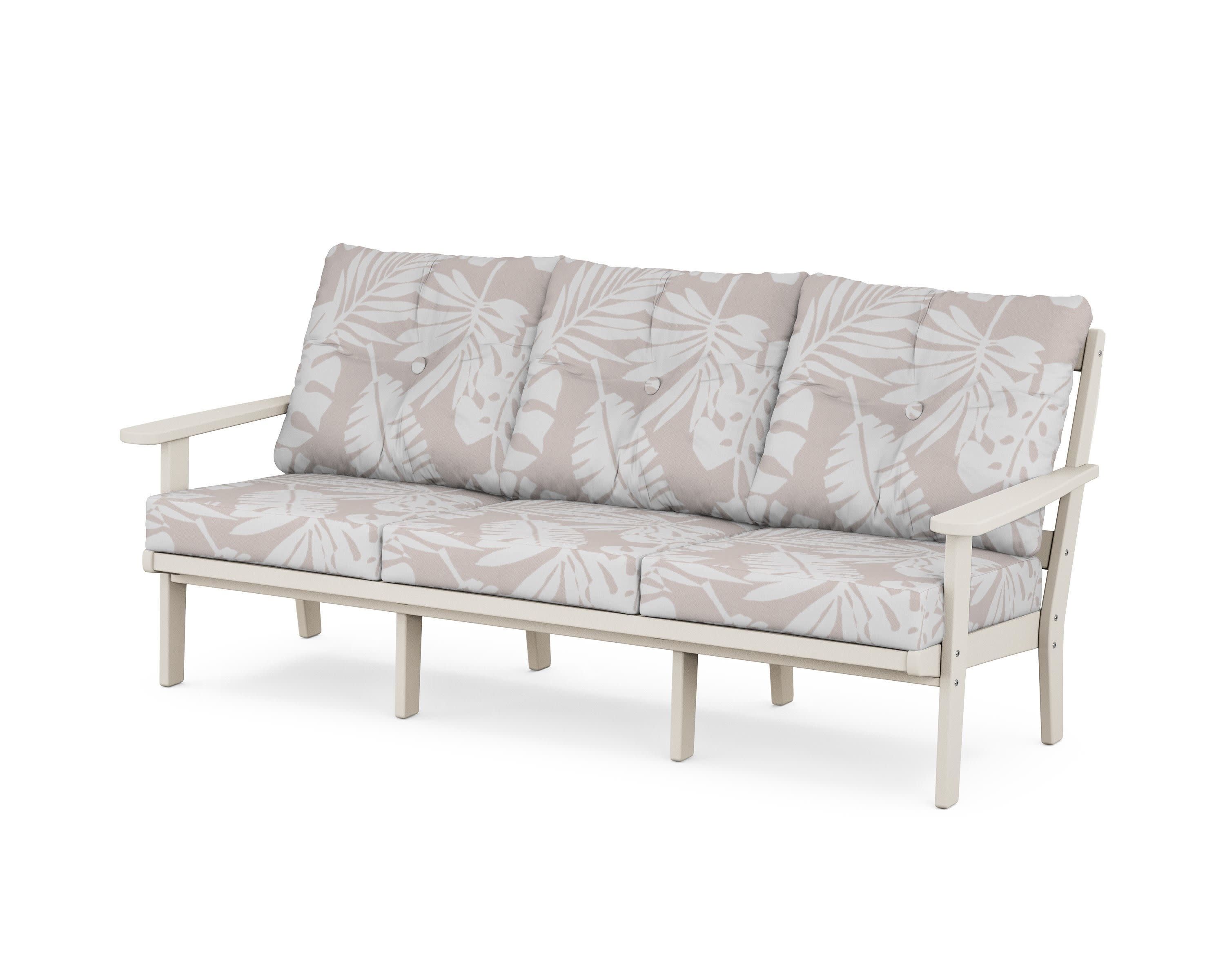 Cape Cod Deep Seating Sofa in Sand Castle / Leaf Dune Burlap