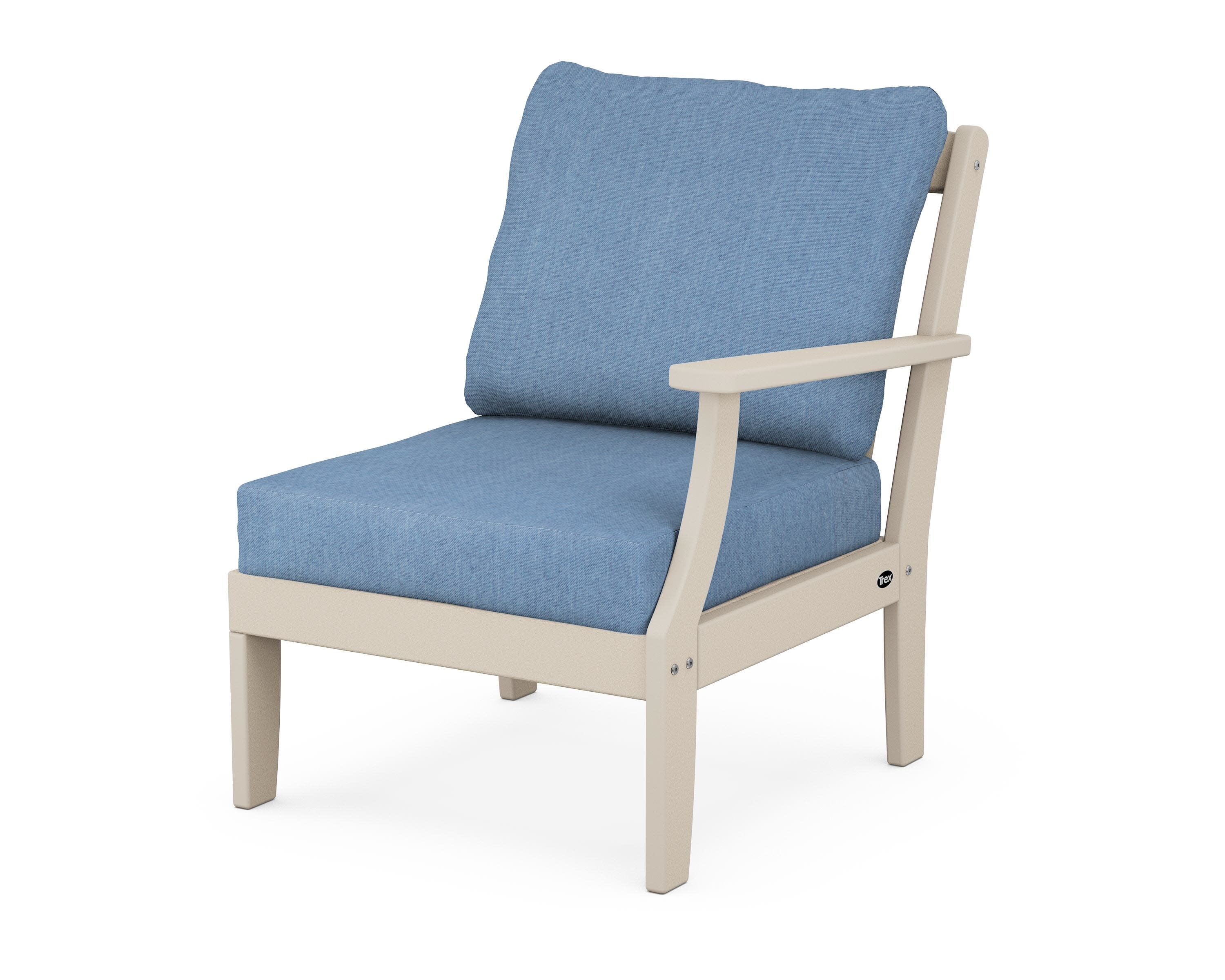 Yacht Club Modular Right Arm Chair in Sand Castle / Sky Blue