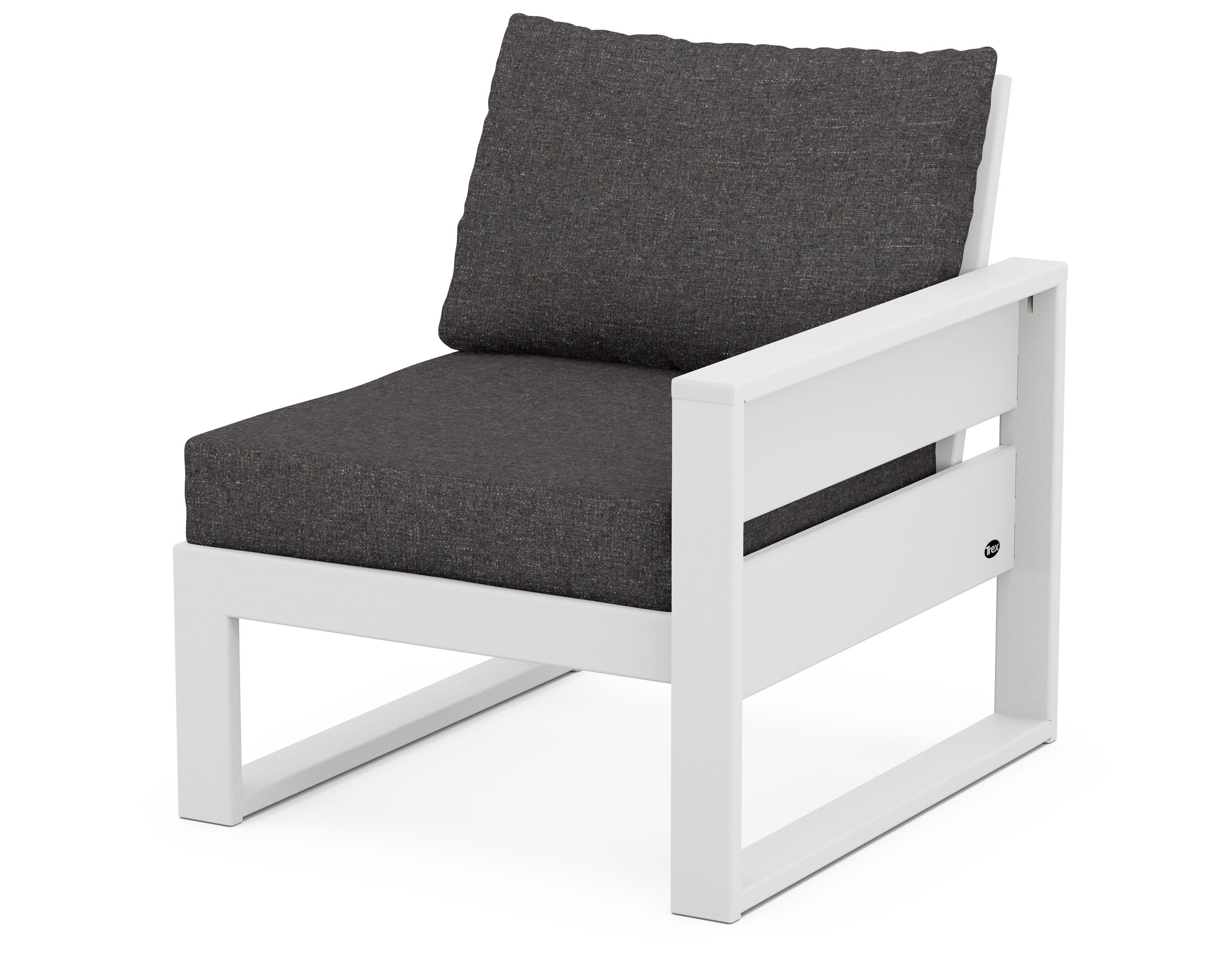 Eastport Modular Right Arm Chair in Classic White / Ash Charcoal