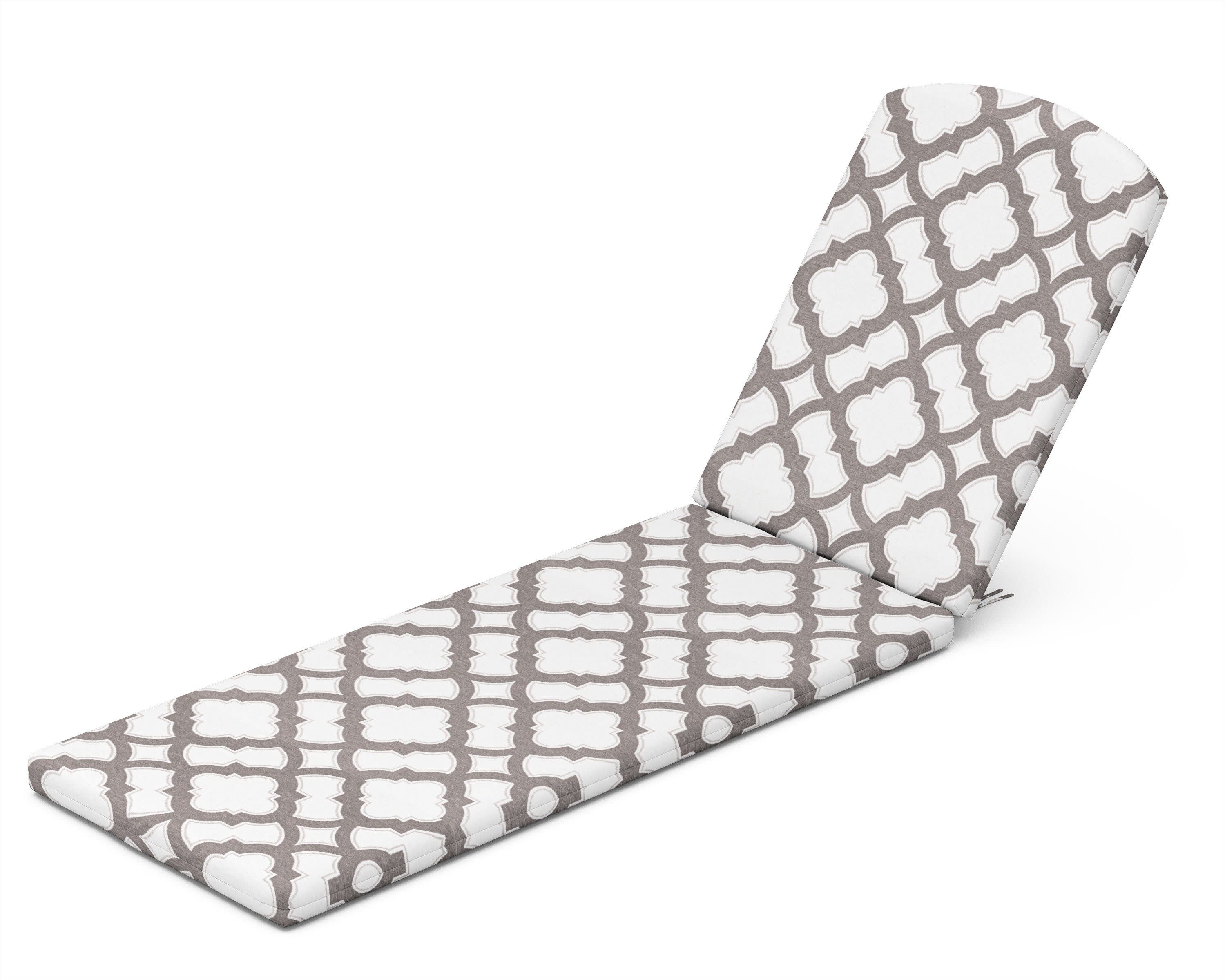 Chaise Cushion - 77"D x 21.25"W x 2.5"H in Trellis Grey Mist