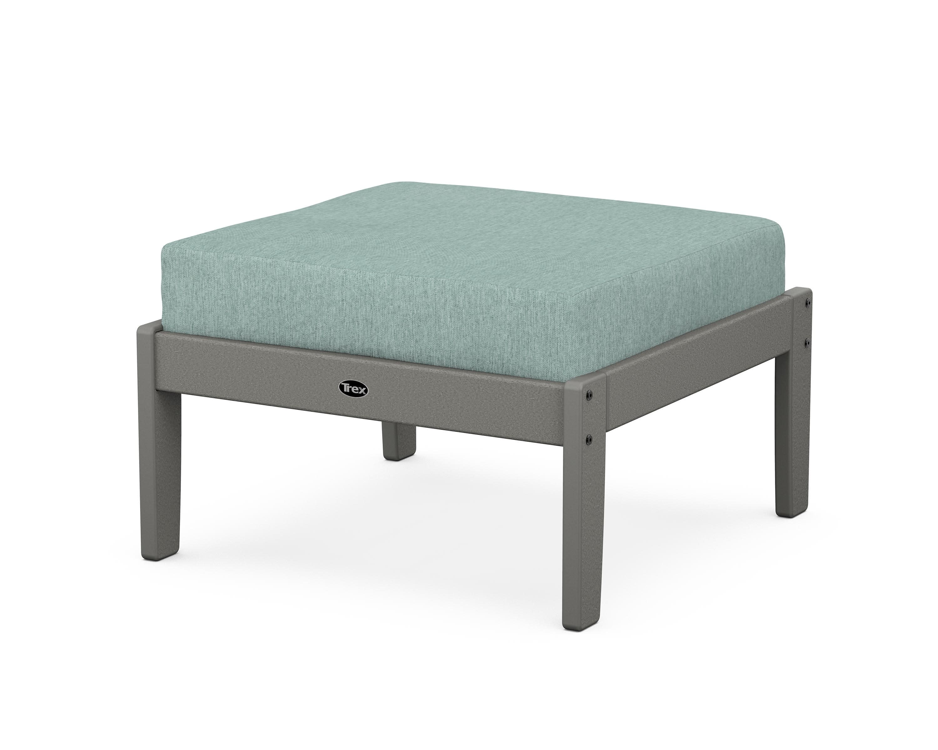Yacht Club Deep Seating Ottoman in Stepping Stone / Glacier Spa
